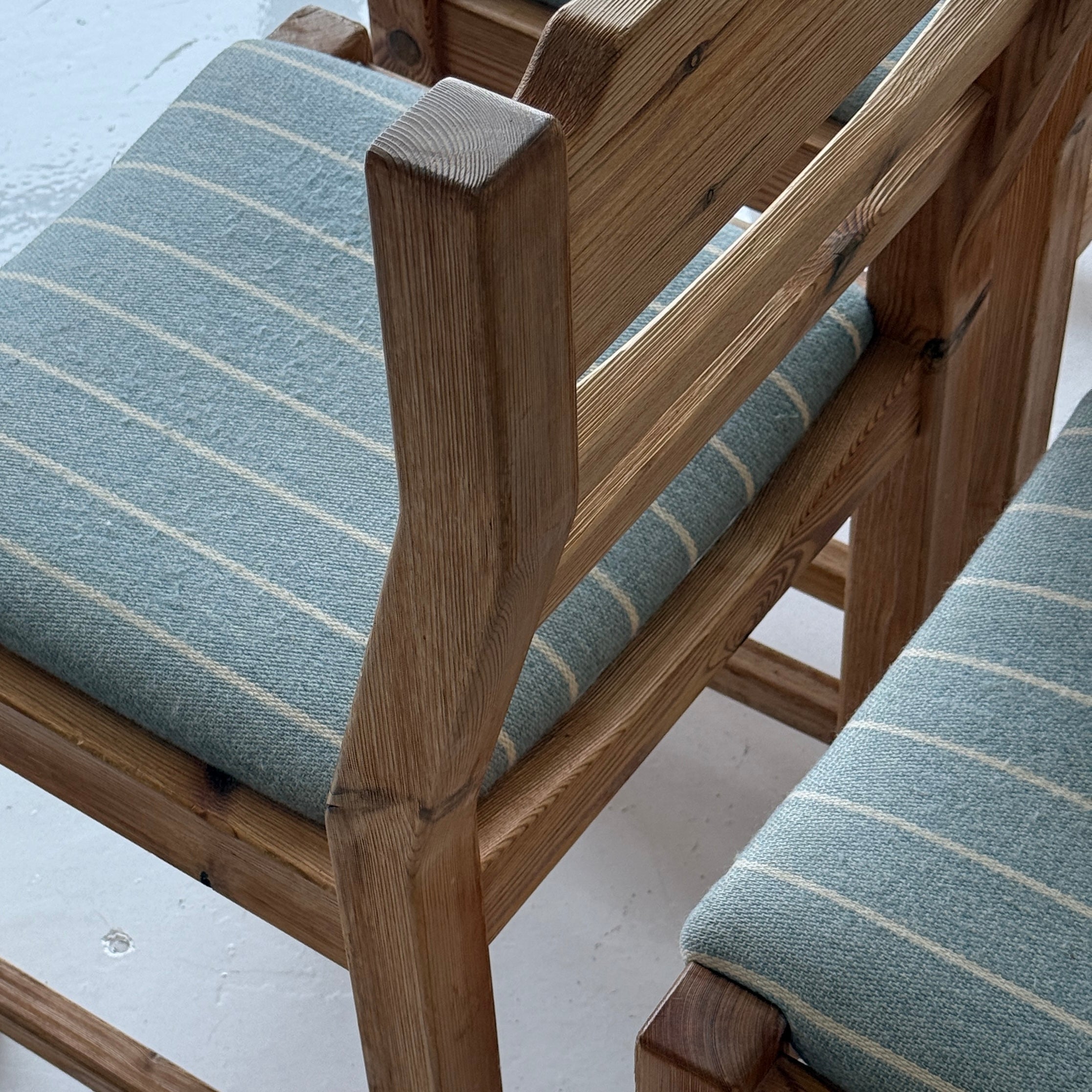 Swedish Pine Brutalist Dining Chairs