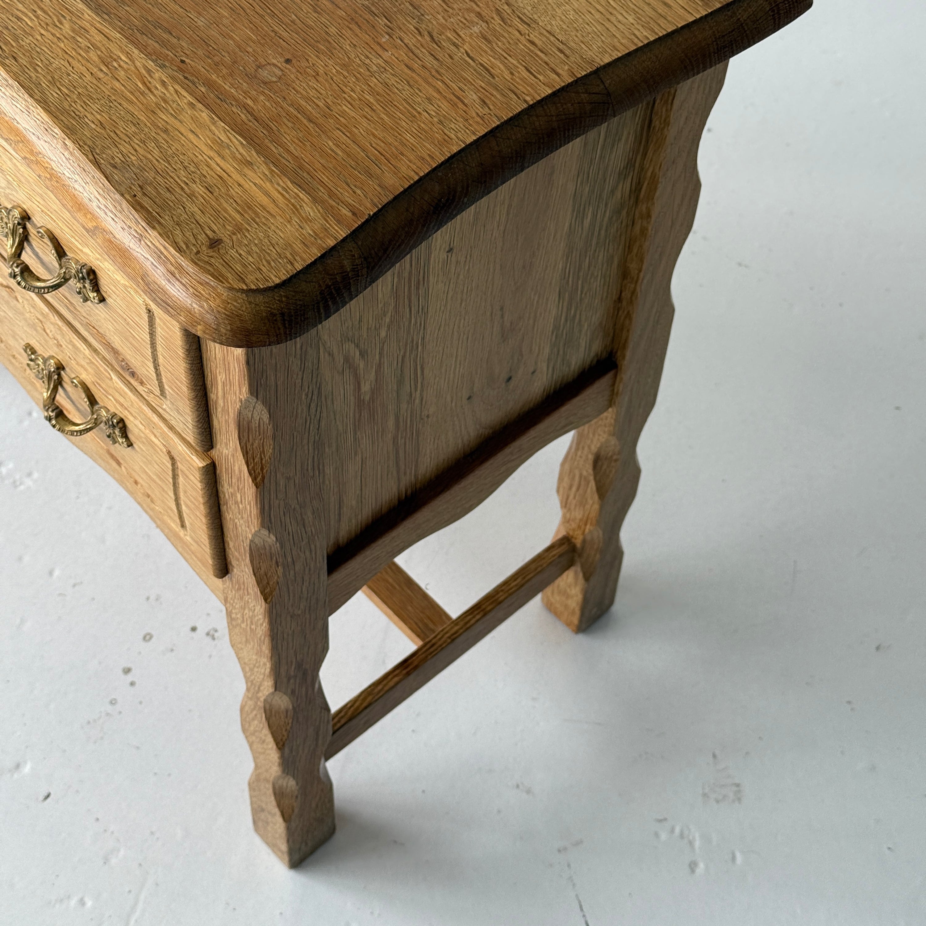 Kjaernulf Style Carved Oak Side Chest