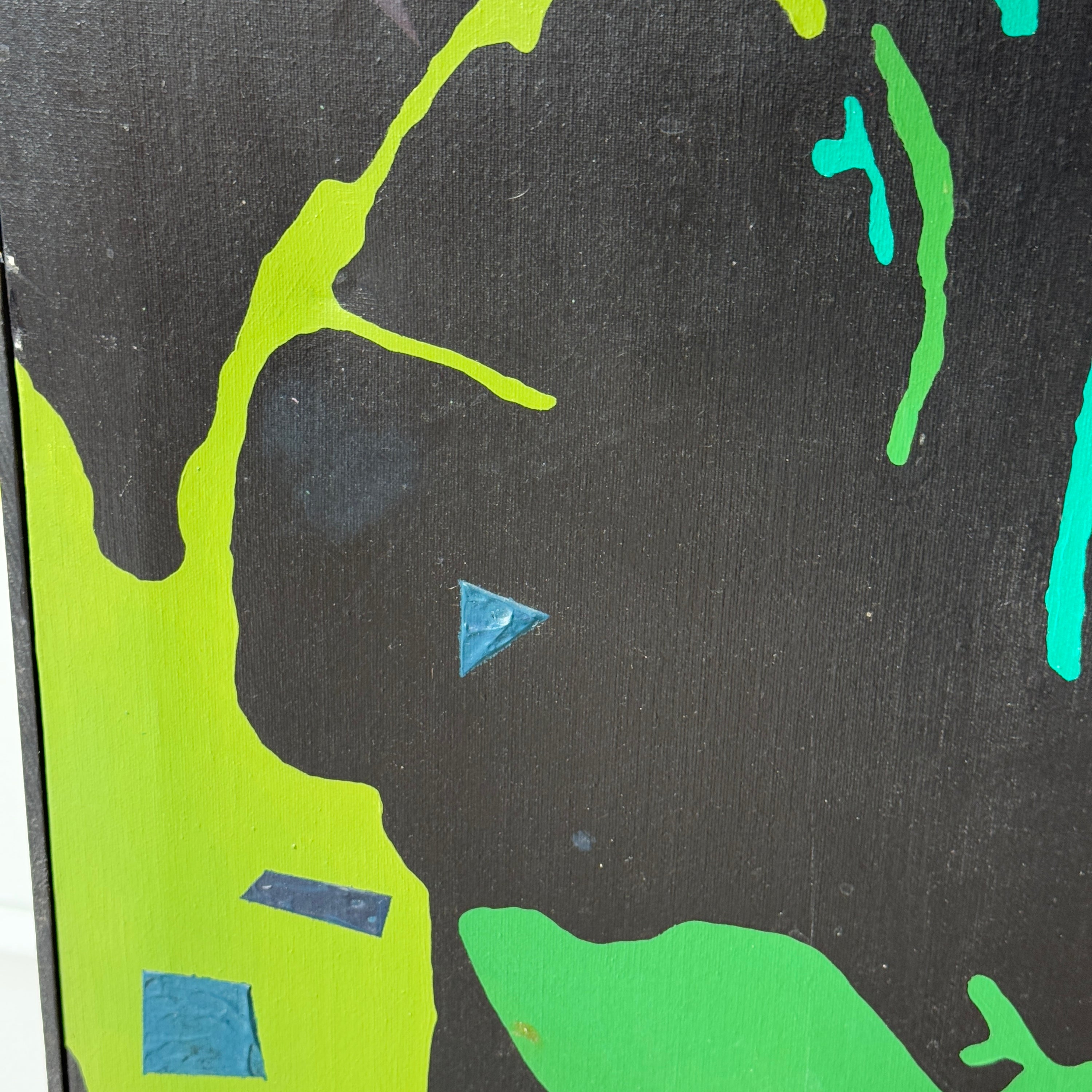 Vintage Acrylic on Canvas Painting of Guitarists