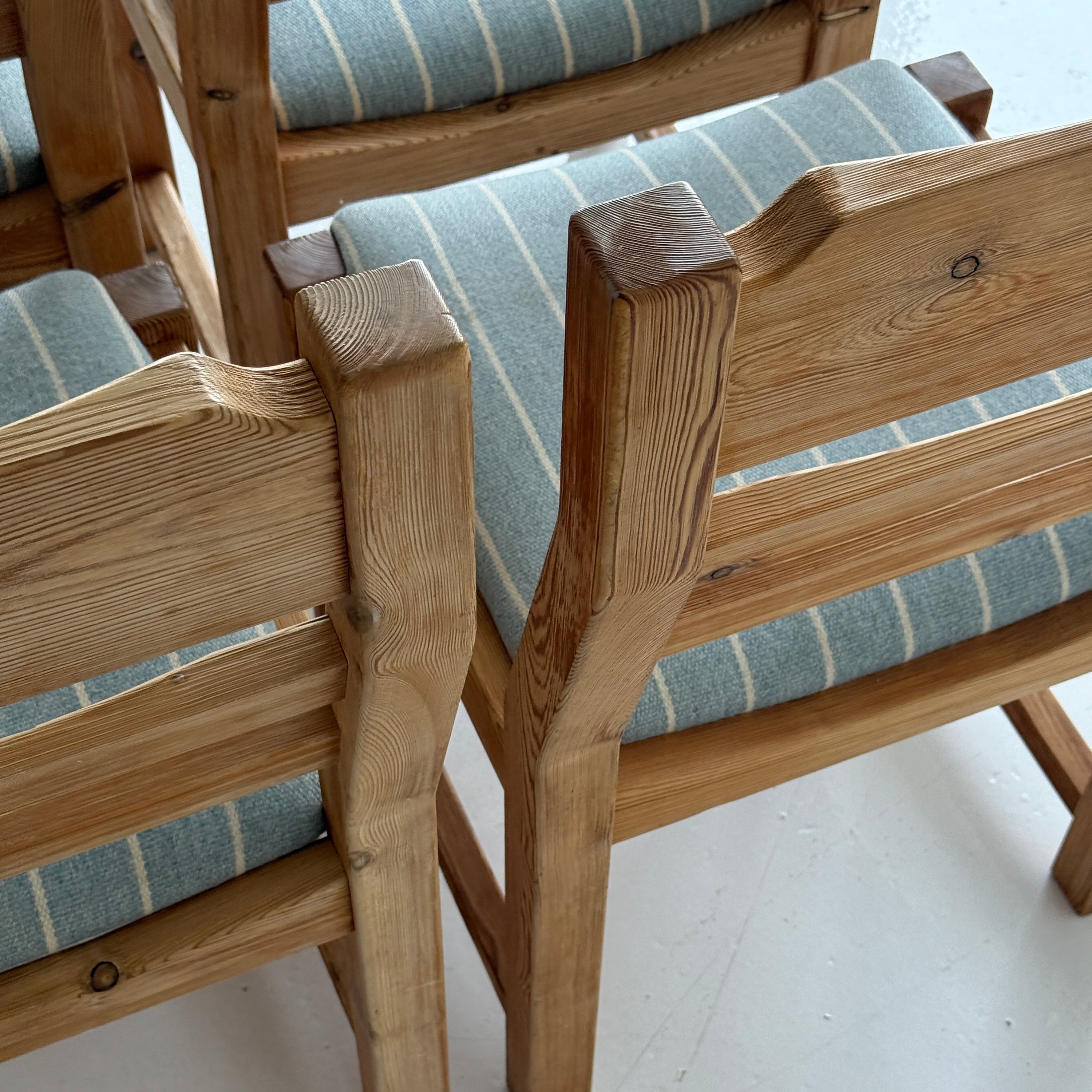 Swedish Pine Brutalist Dining Chairs