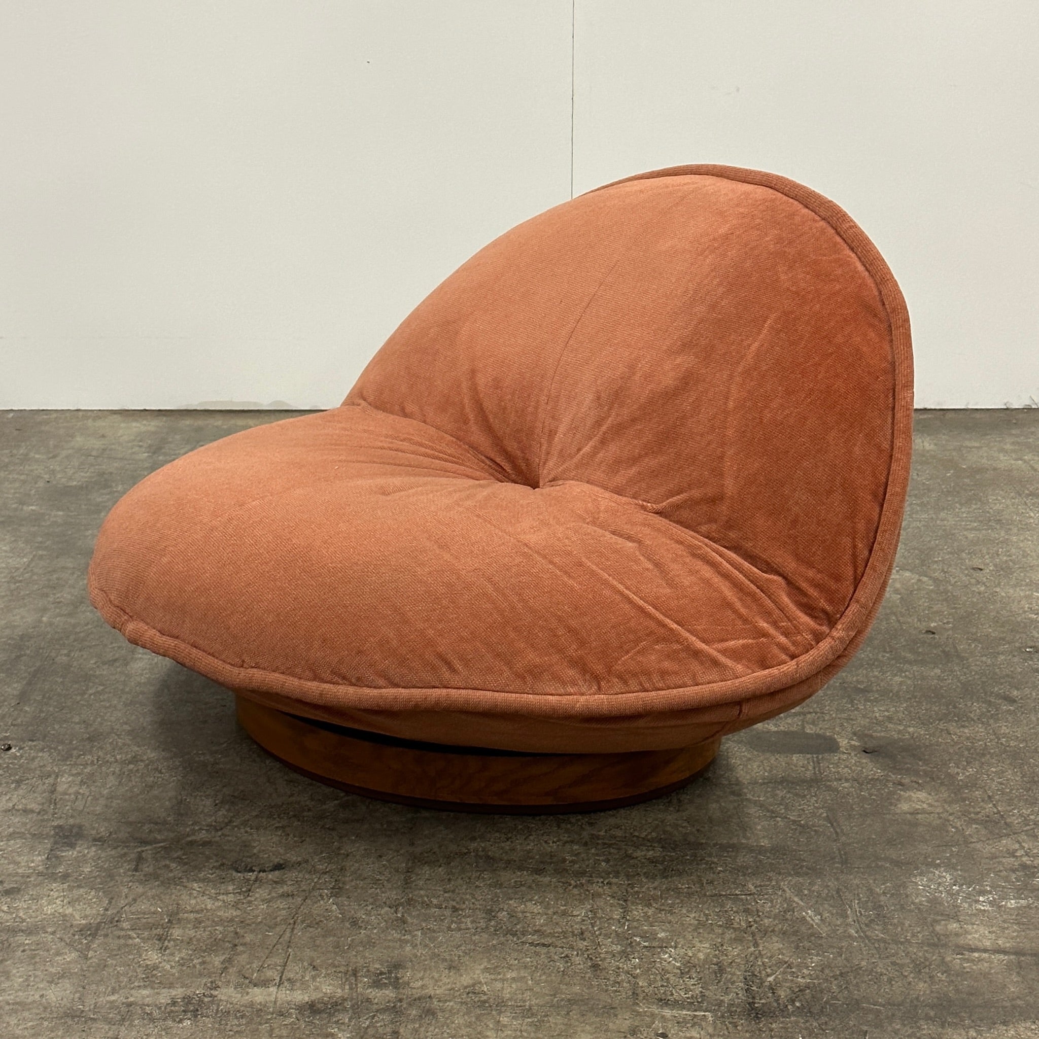 Postmodern Clam Chair with Walnut Base