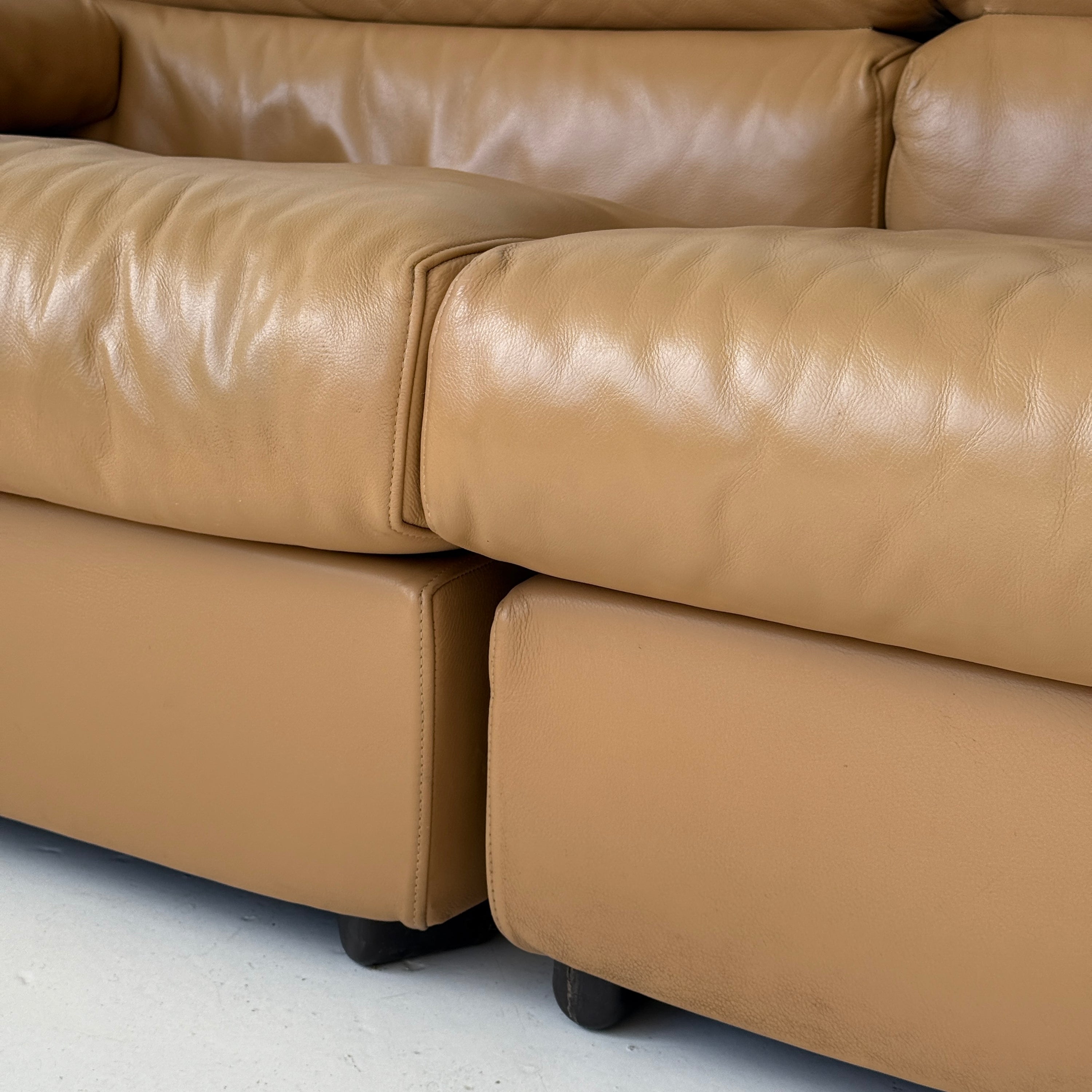 Leather Erasmo Sofa by Afra and Tobia Scarpa for B&B Italia