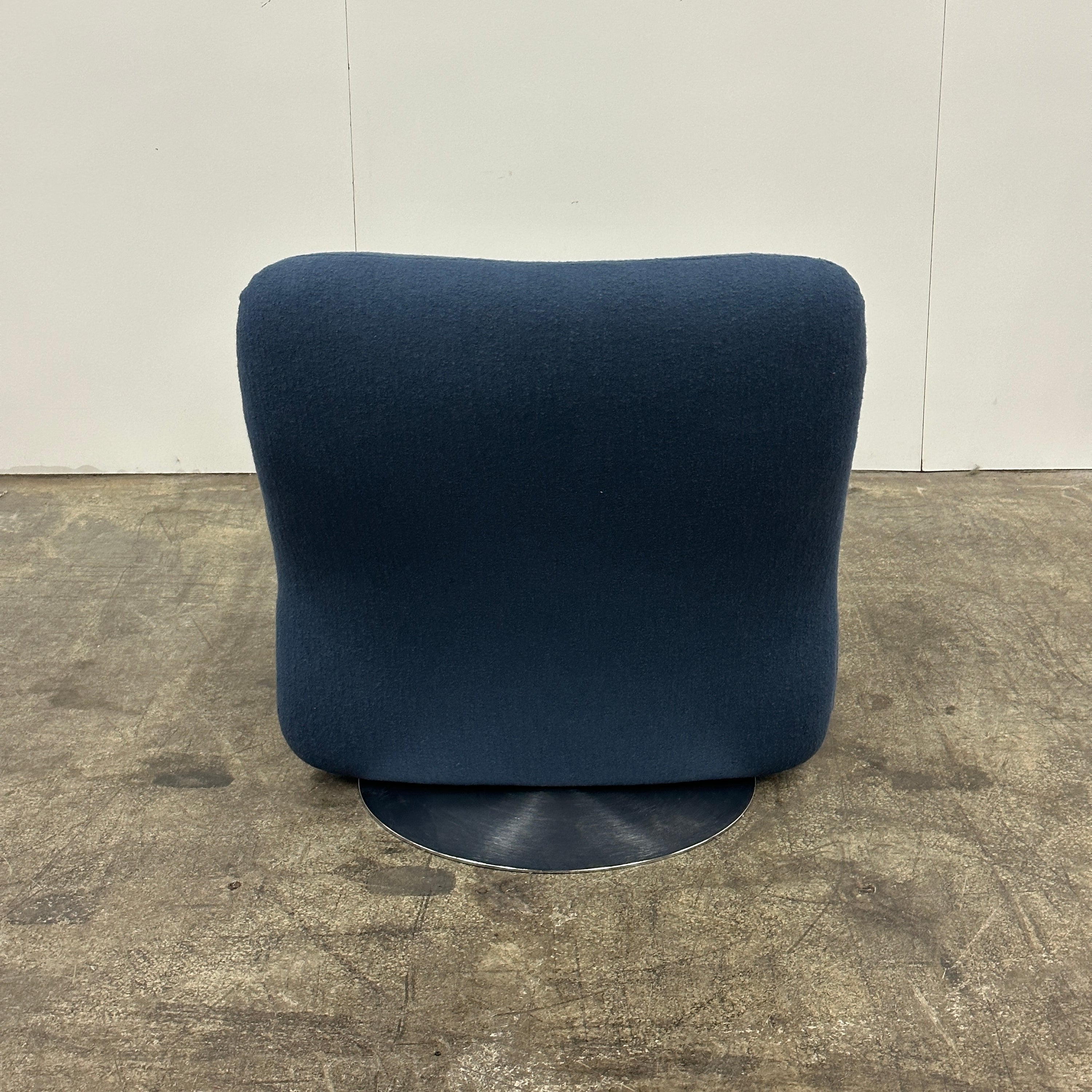 Space Age Swivel Lounge Chair in Navy Wool