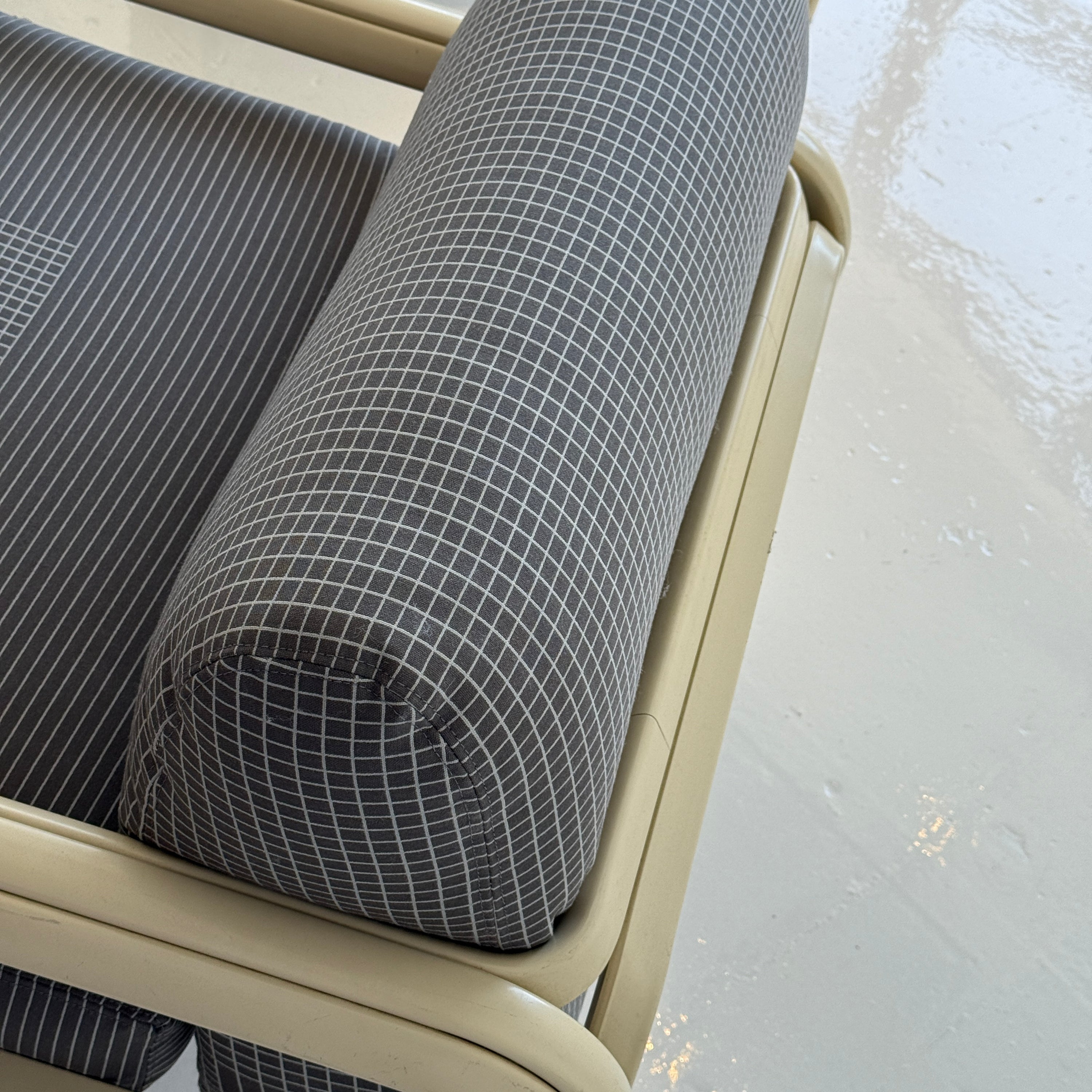 Orsay Lounge Chairs by Gae Aulenti for Knoll in Maharam Grid by Scholten & Baijings