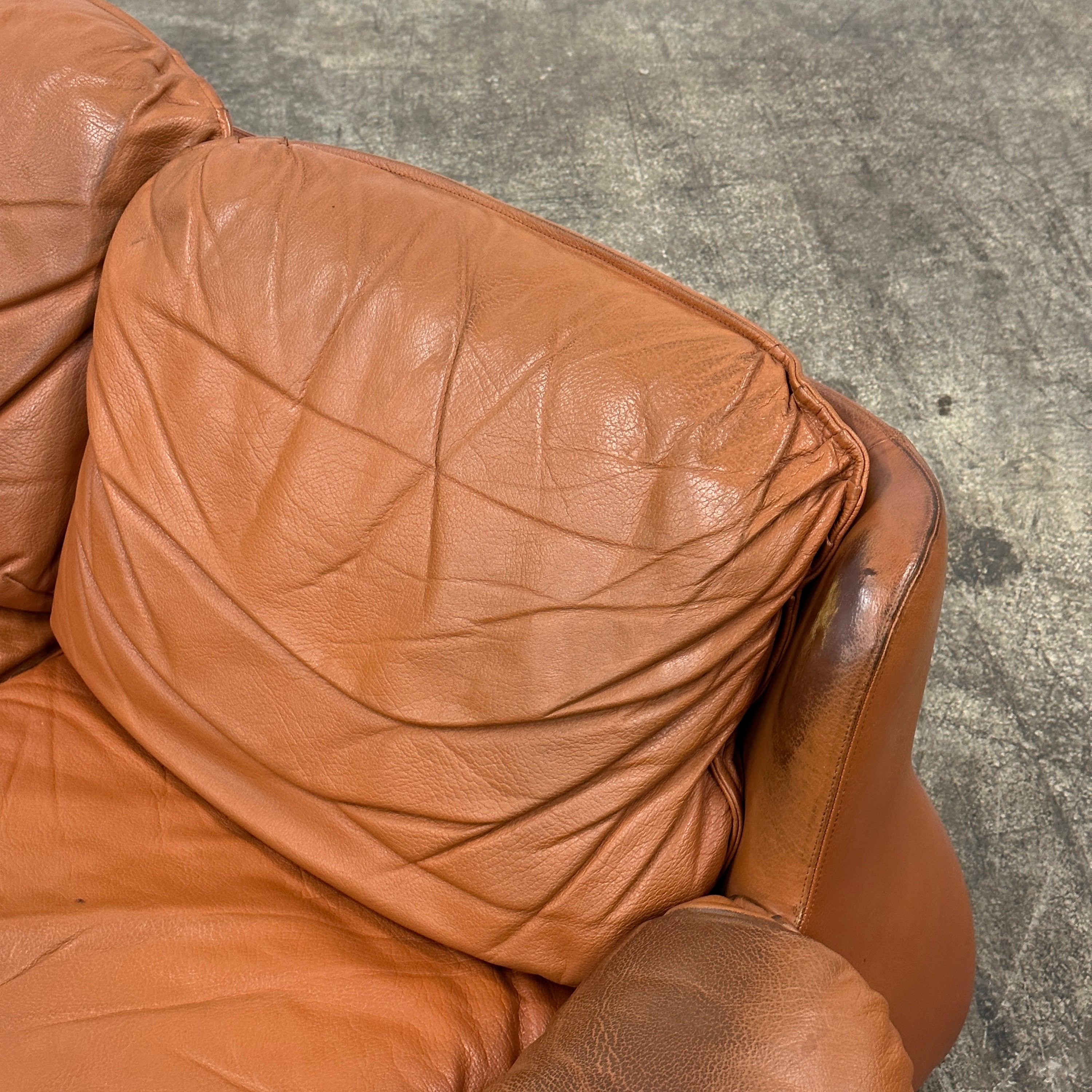 Finnish Chubby Low Leather Sofa