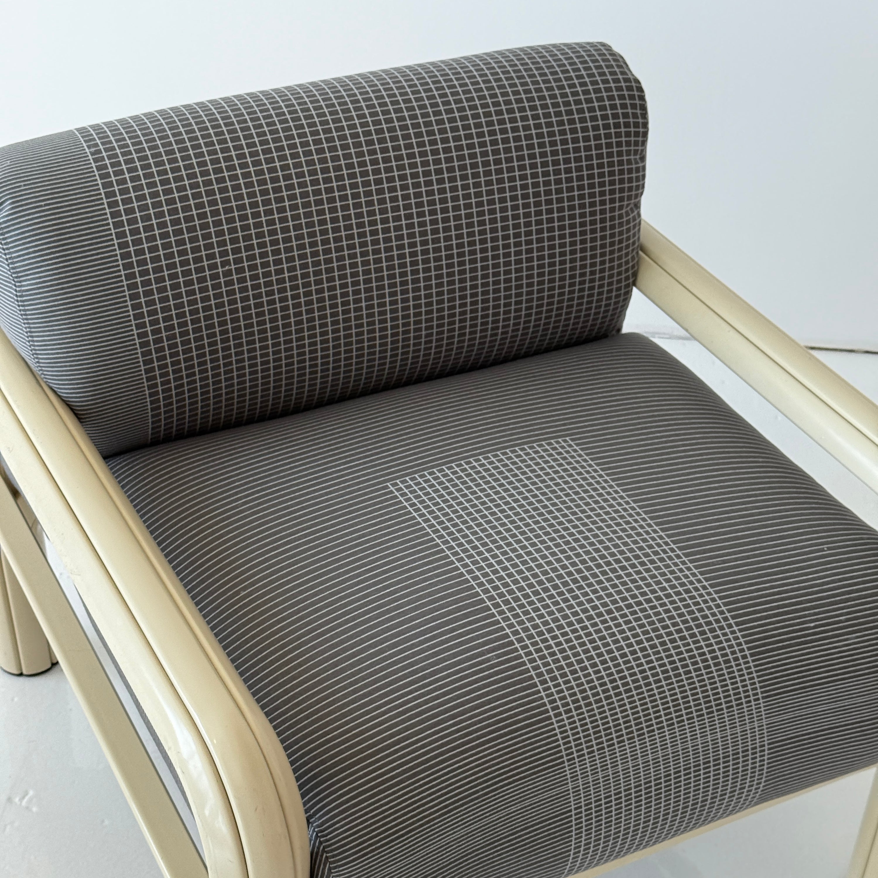 Orsay Lounge Chairs by Gae Aulenti for Knoll in Maharam Grid by Scholten & Baijings