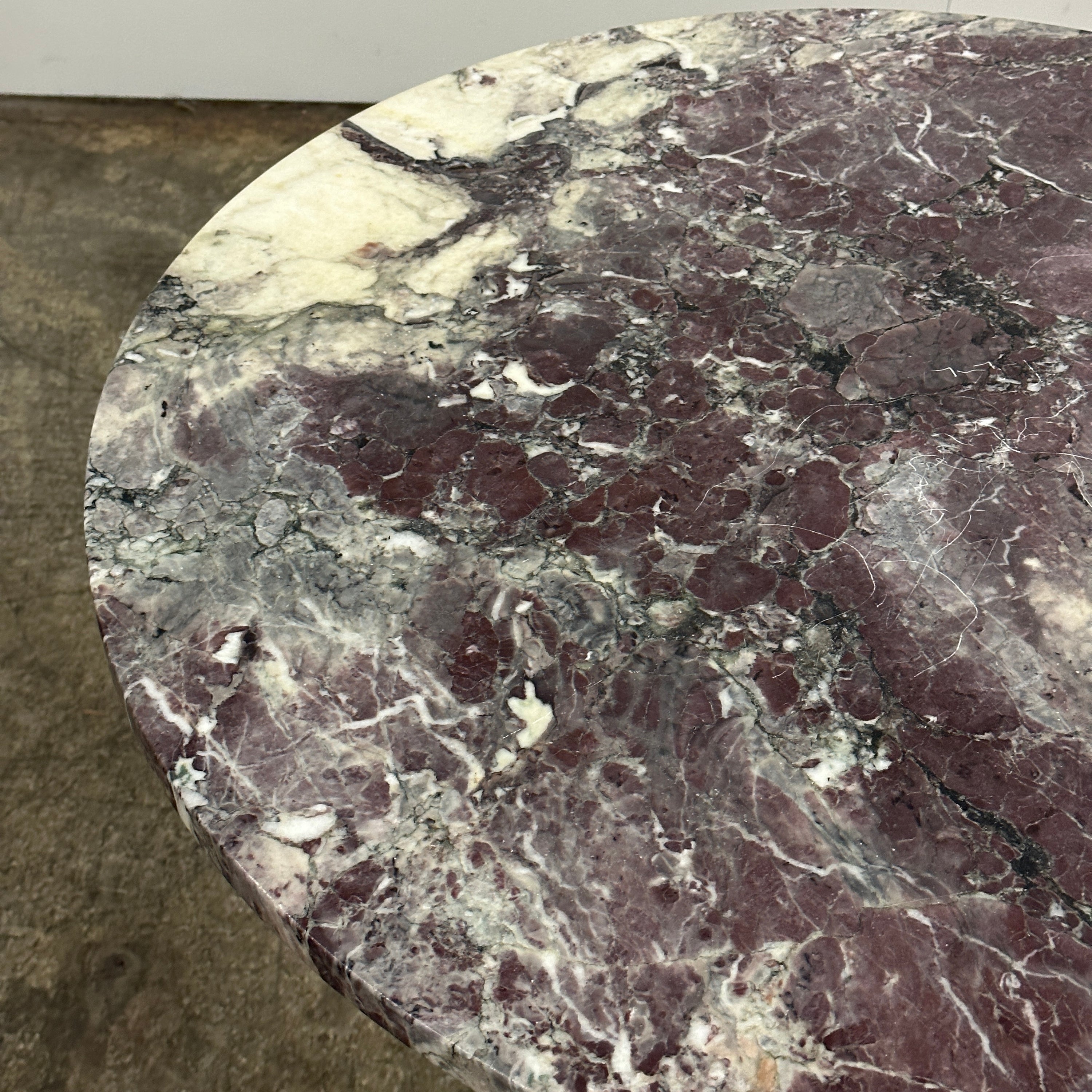 Aluminum Group Table by Charles and Ray Eames for Herman Miller with Purple Marble Top