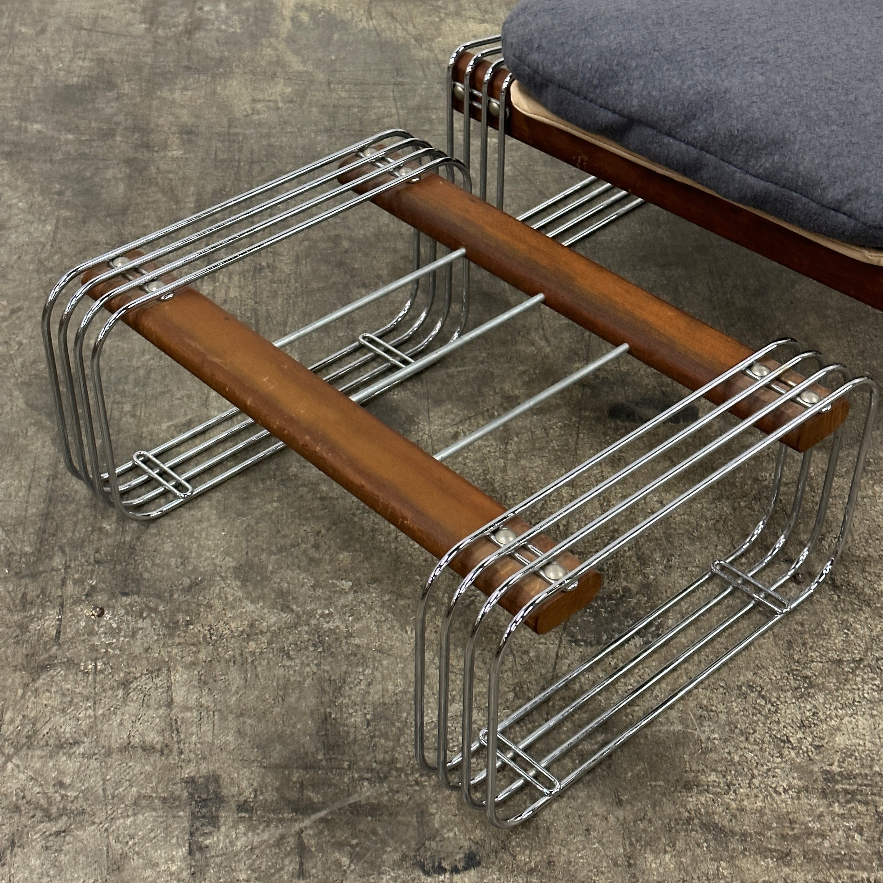Chrome Lounge Chair/Ottoman by Heinz Meier