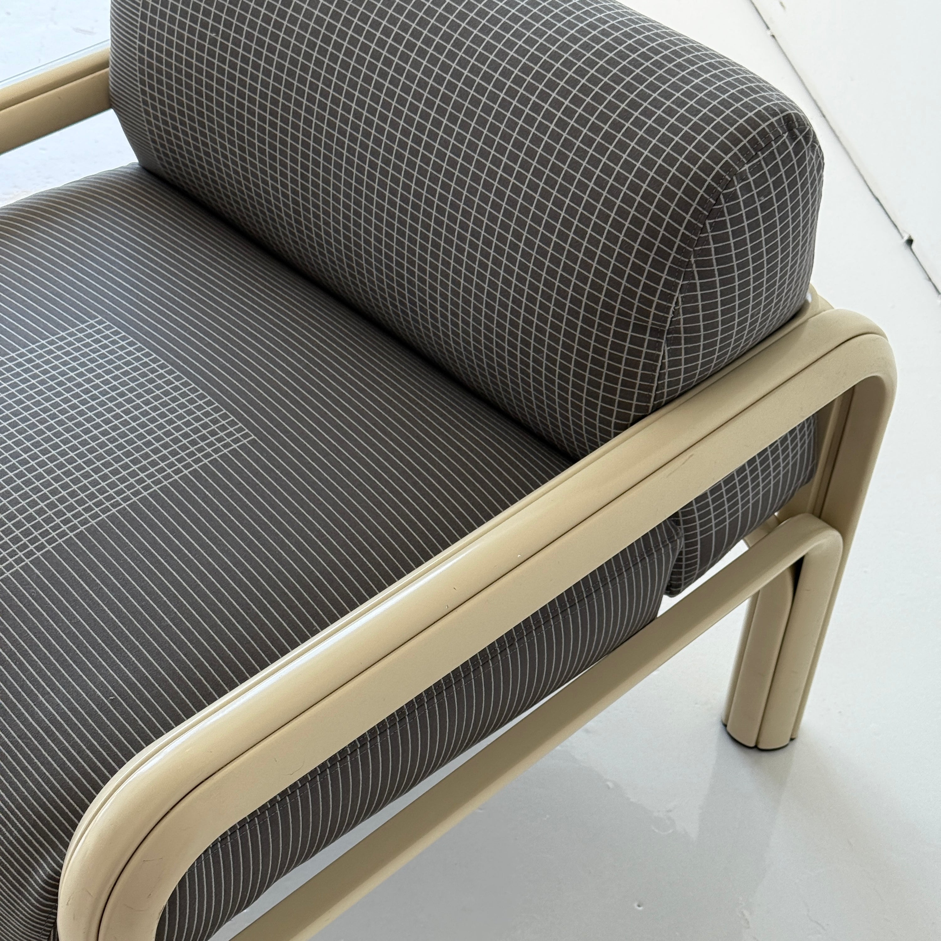 Orsay Lounge Chairs by Gae Aulenti for Knoll in Maharam Grid by Scholten & Baijings
