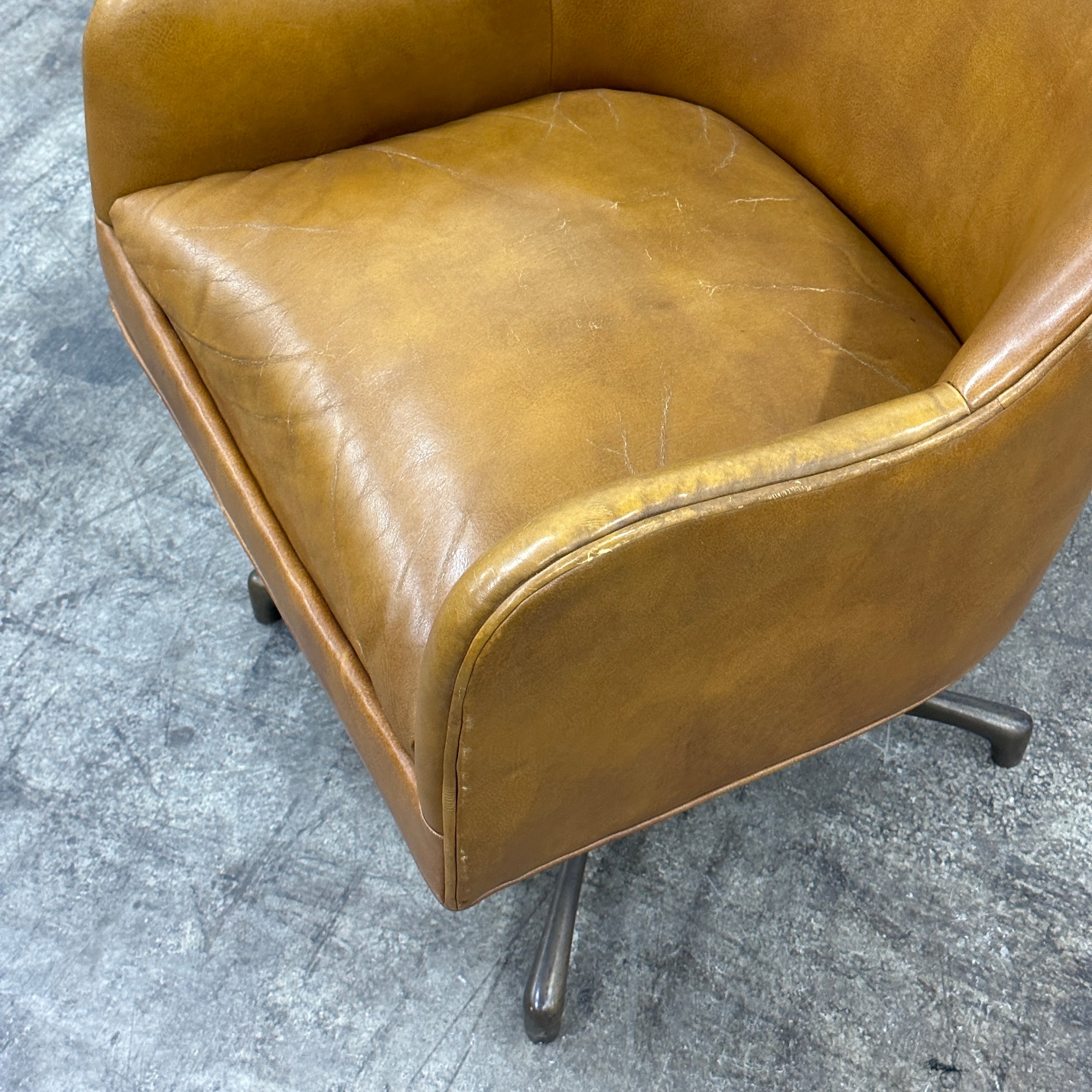 Leather Swivel Chair by Jens Risom for Marble Furniture