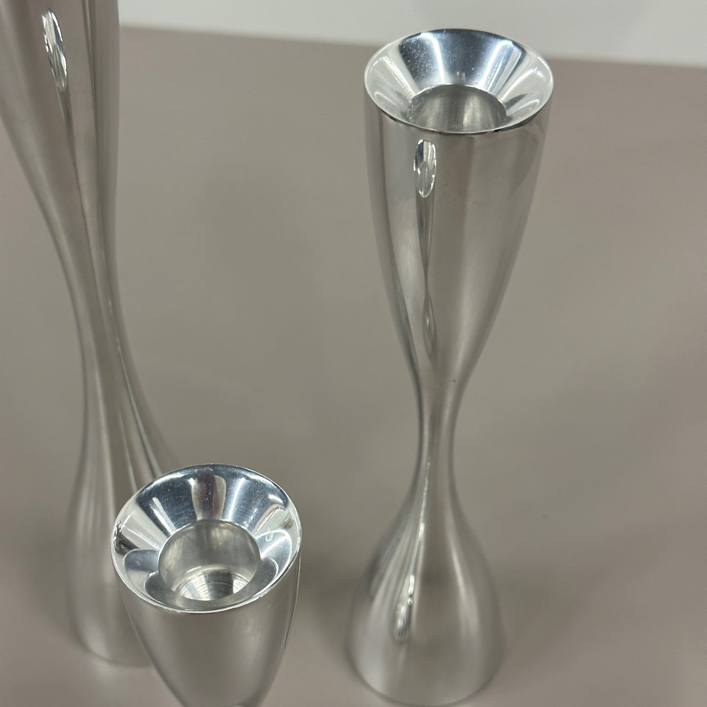 Silver Candlesticks by Karim Rashid for Nambe