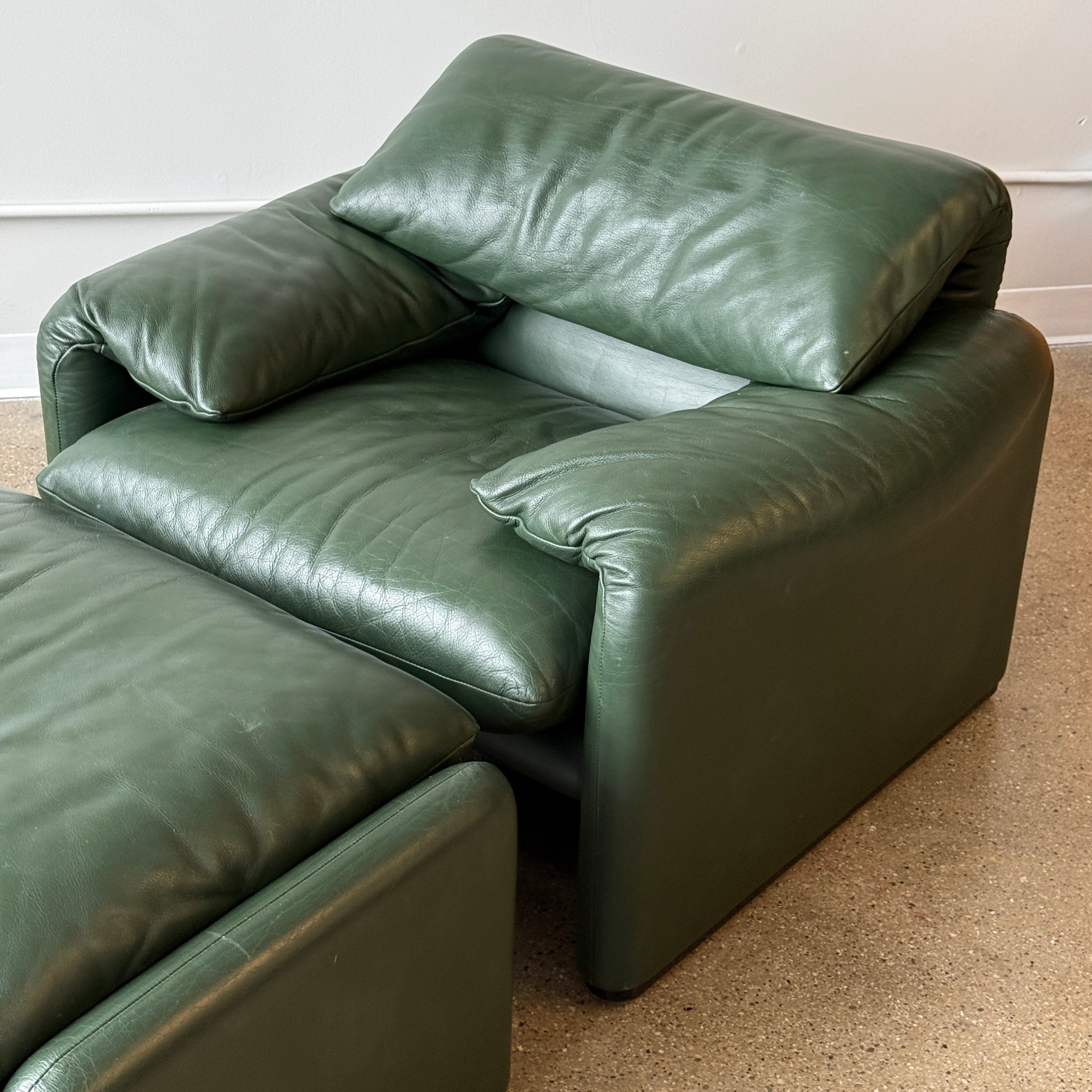 Maralunga Chair + Ottoman by Vico Magistretti for Cassina