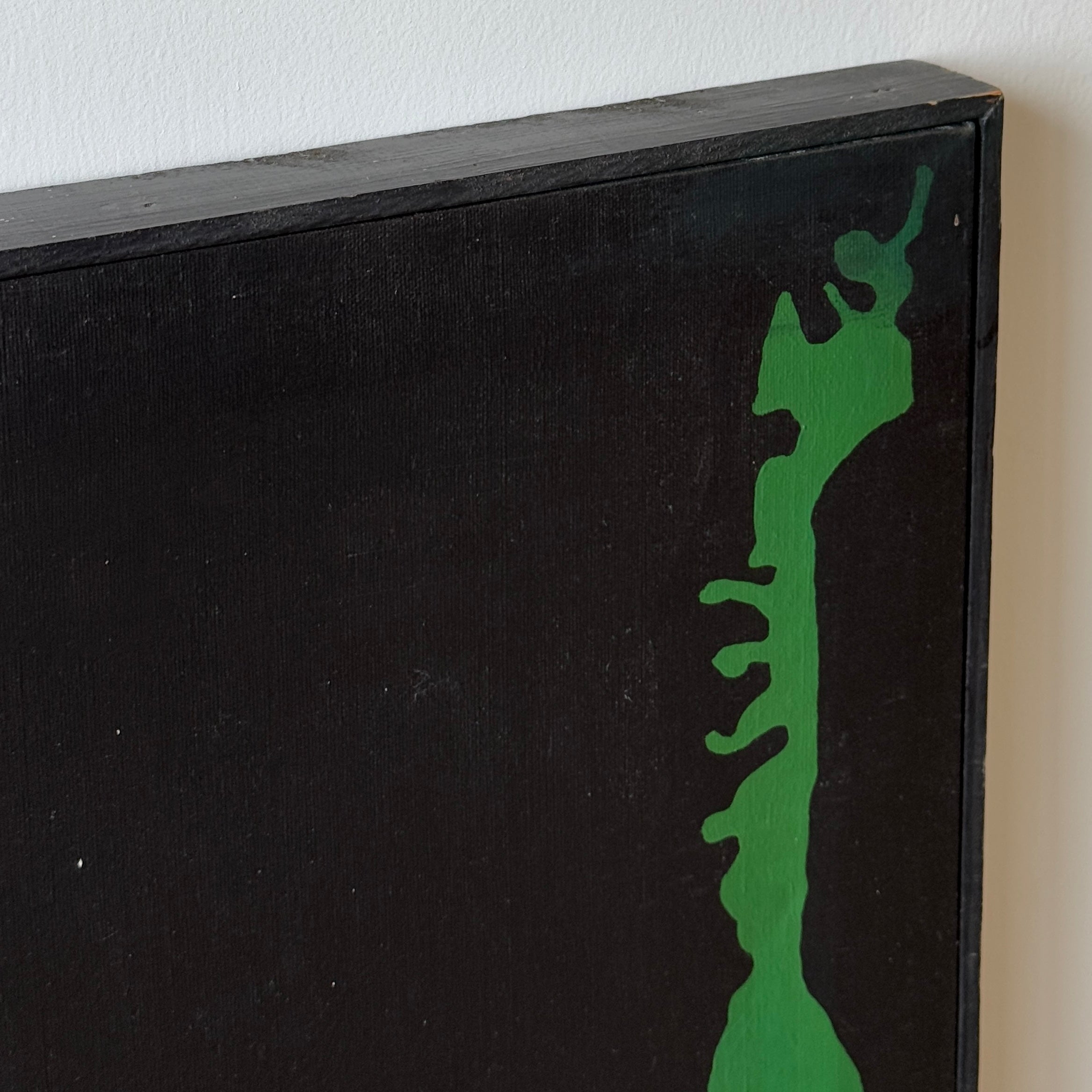 Vintage Acrylic on Canvas Painting of Guitarists