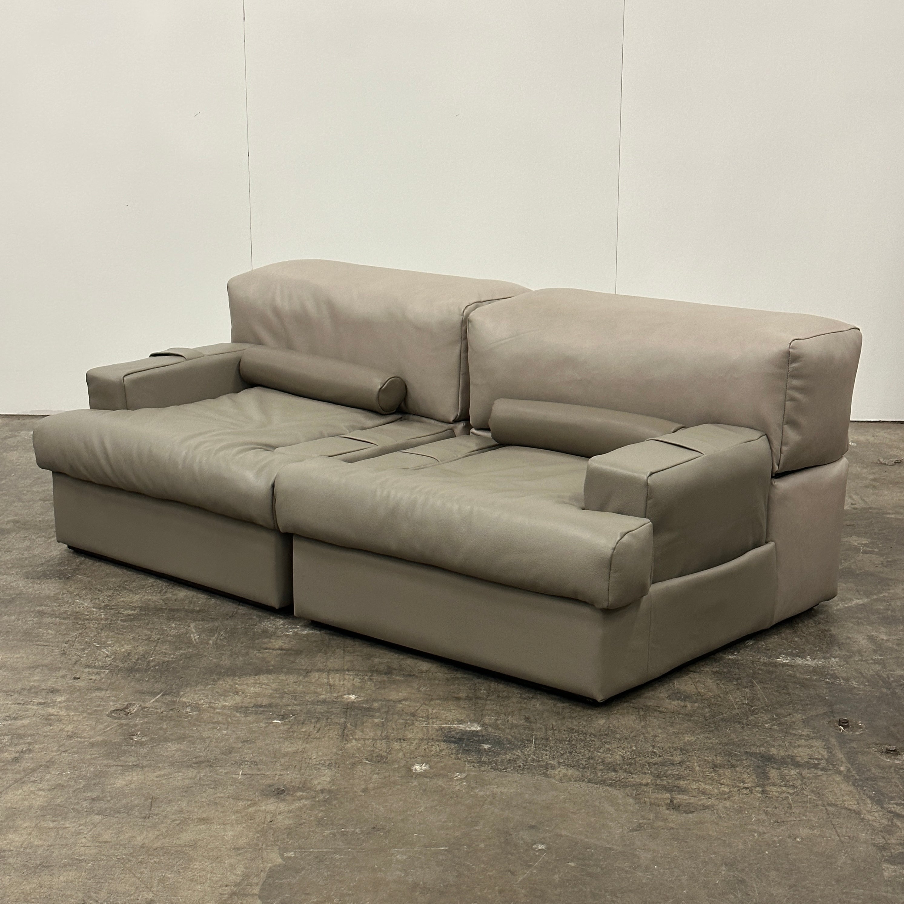 Brazilian Modular Leather Sofa/Chairs by Percival Lafer