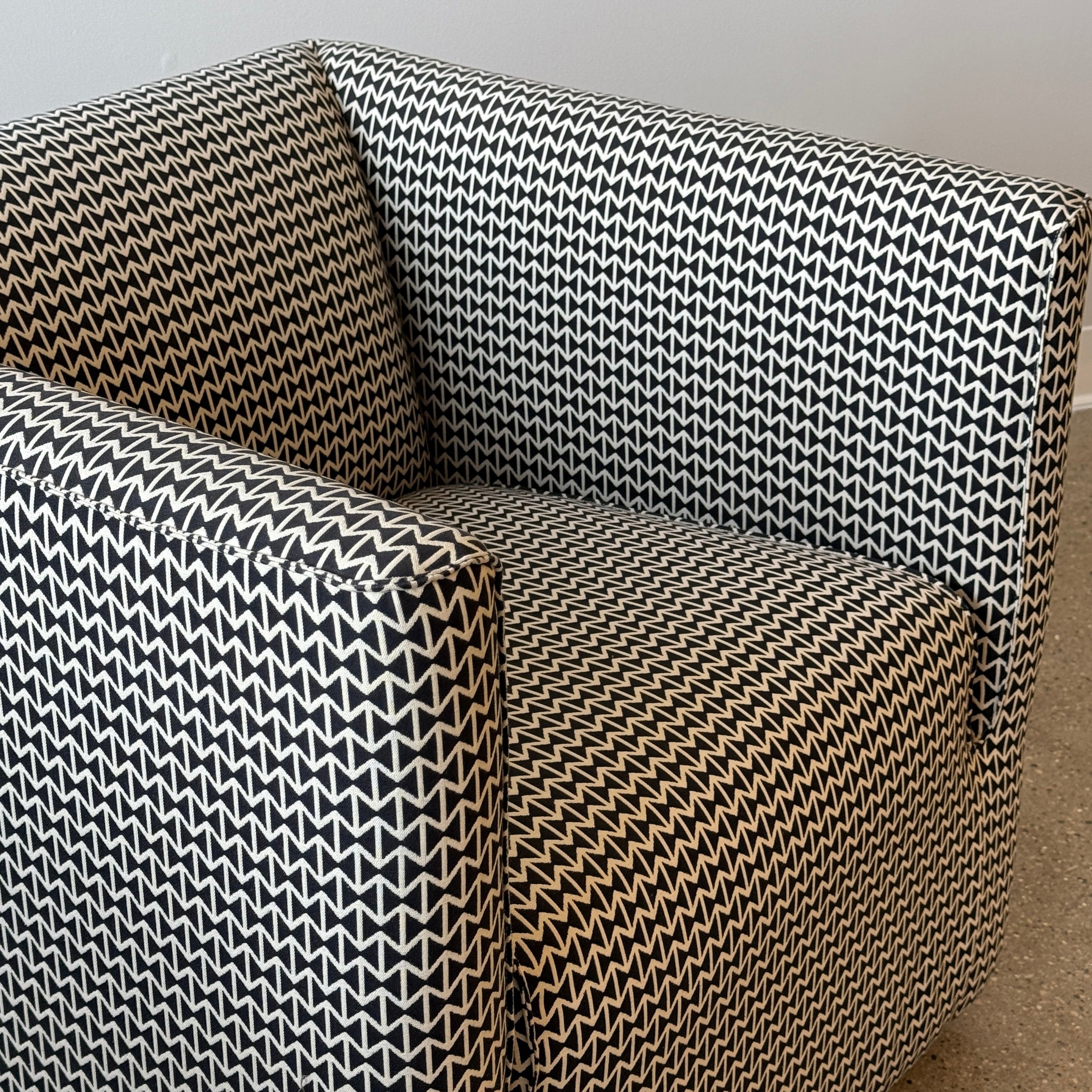 Mismatched Lounge Chairs by Jules Heumann for Metropolitan in Alexander  Girard Fabrics