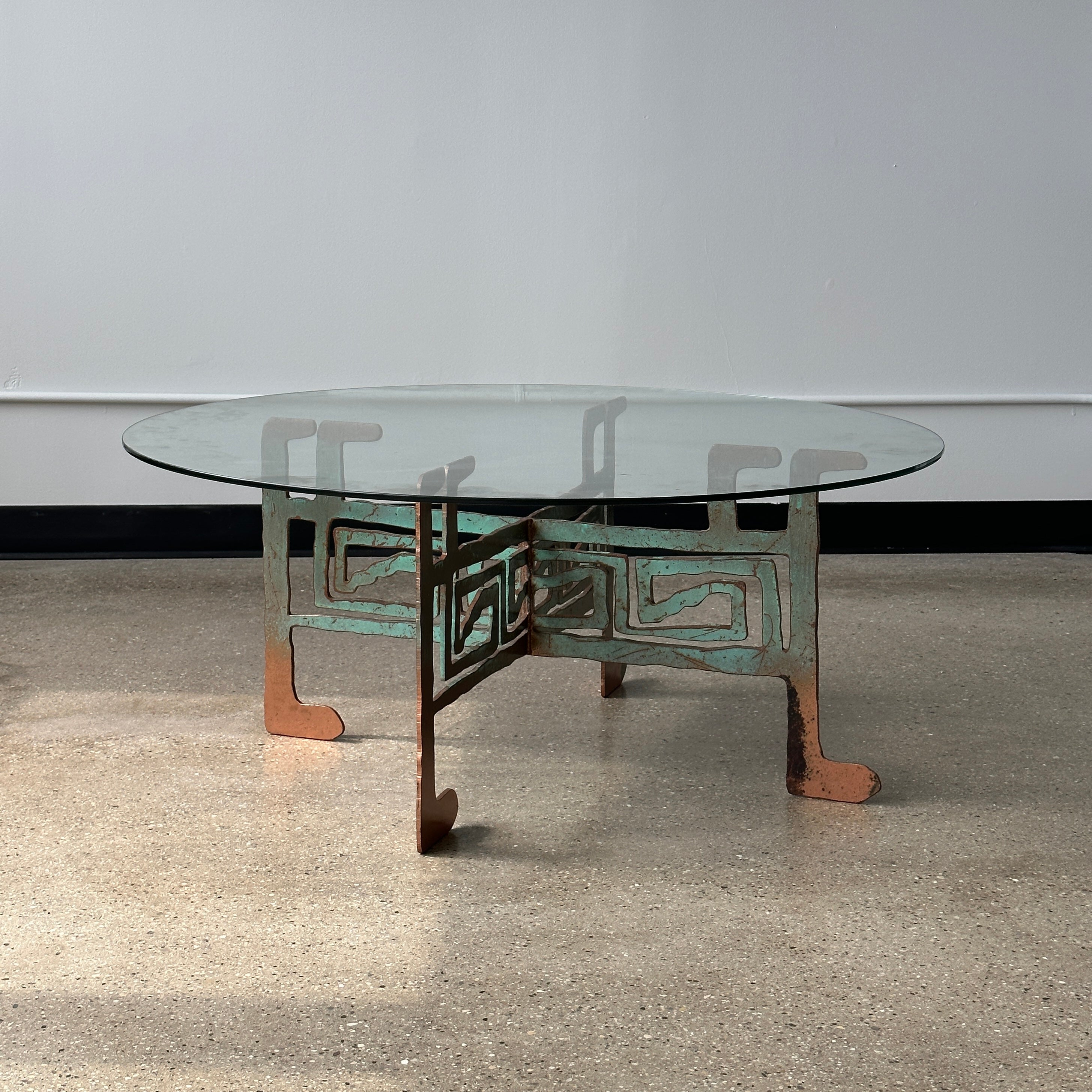 Patinated Copper Southwestern Coffee Table