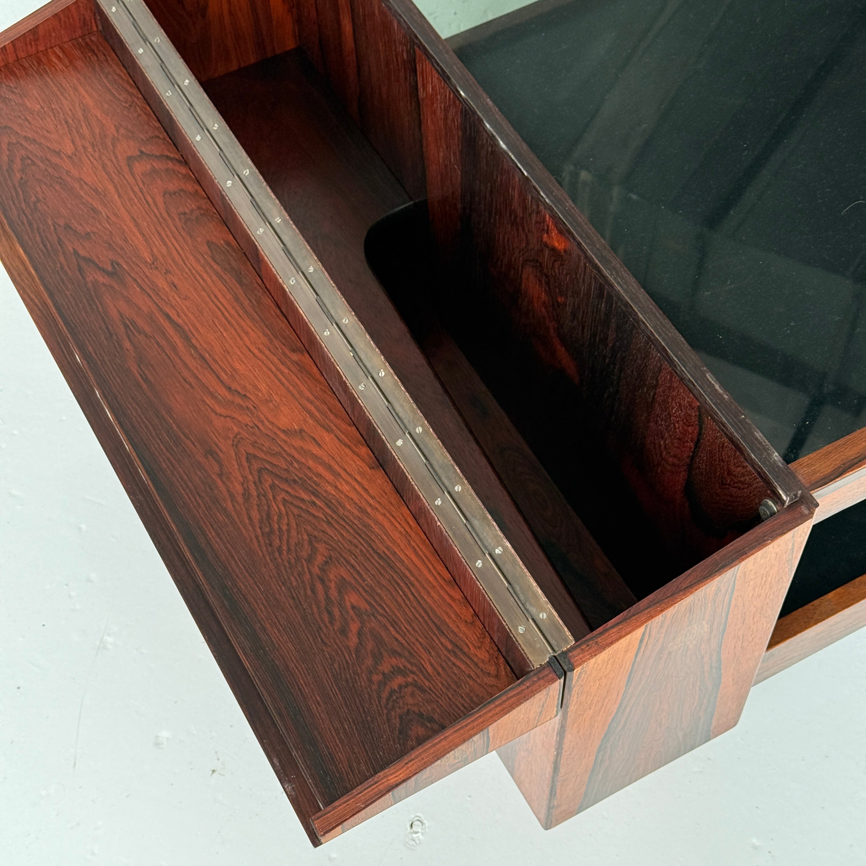 Brazilian Rosewood Glass Coffee Table