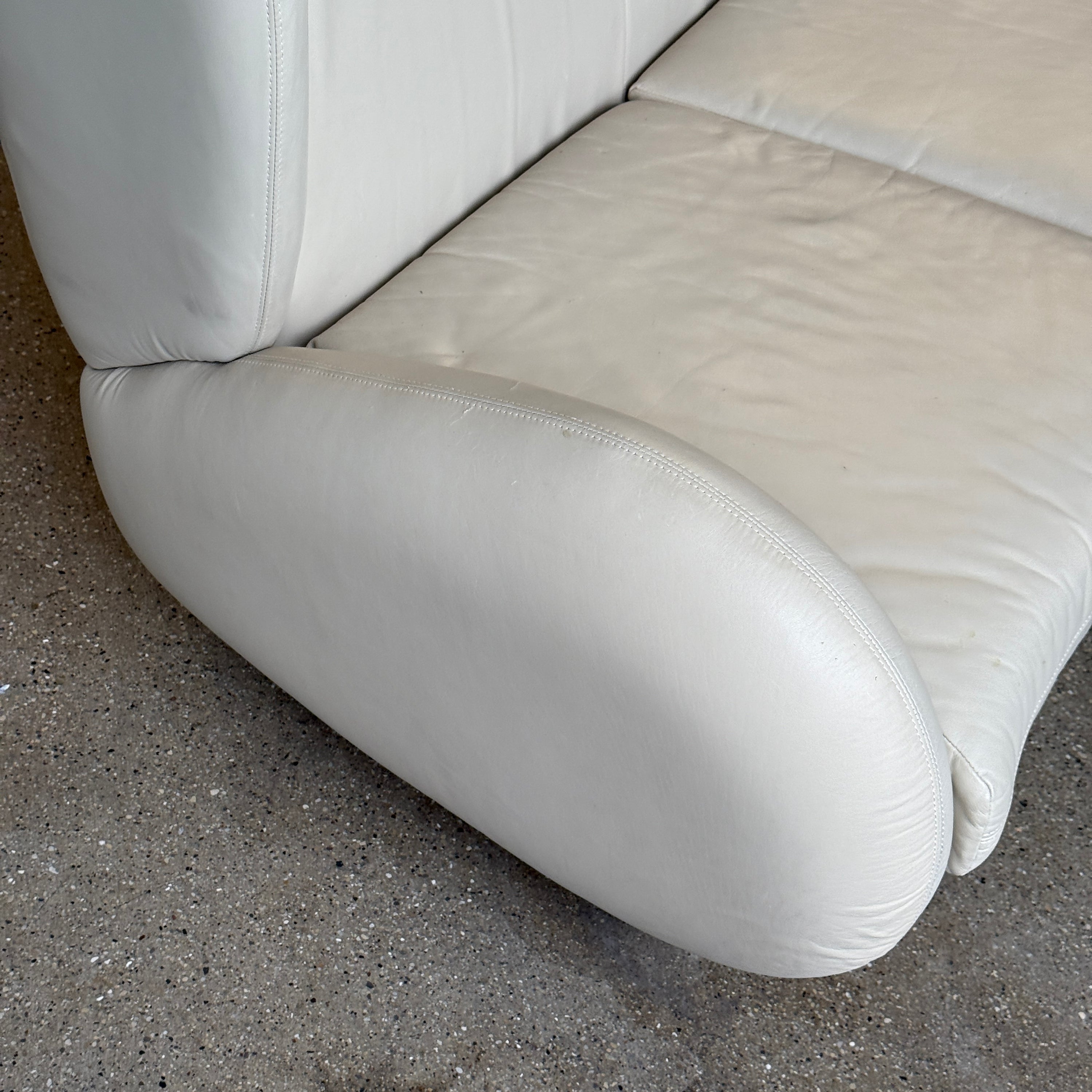 Fiftyish Wingback Leather Sofa by Vladimir Kagan for American Leather