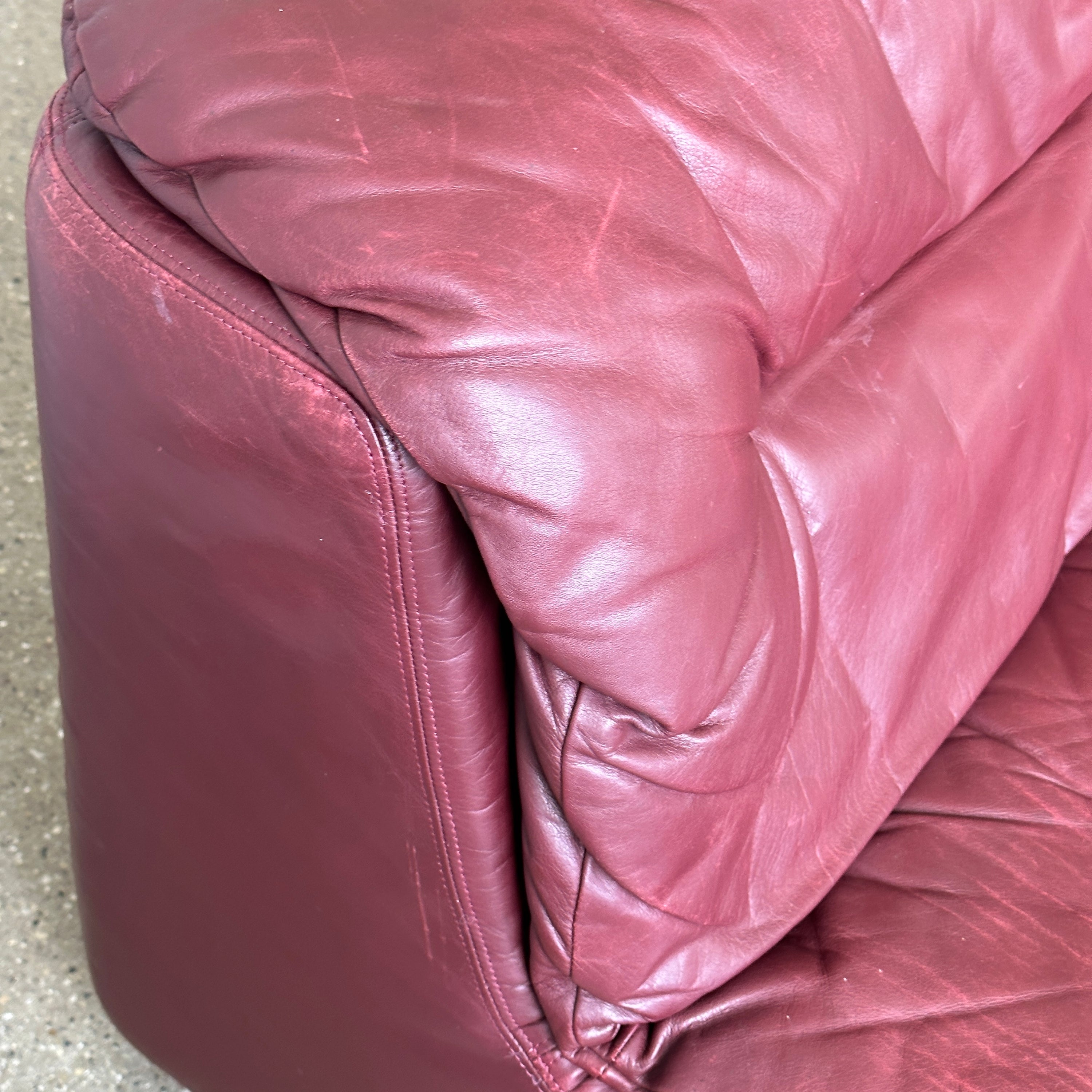 Oxblood Leather Modular Sofa by Friedrich Hill for Brayton International