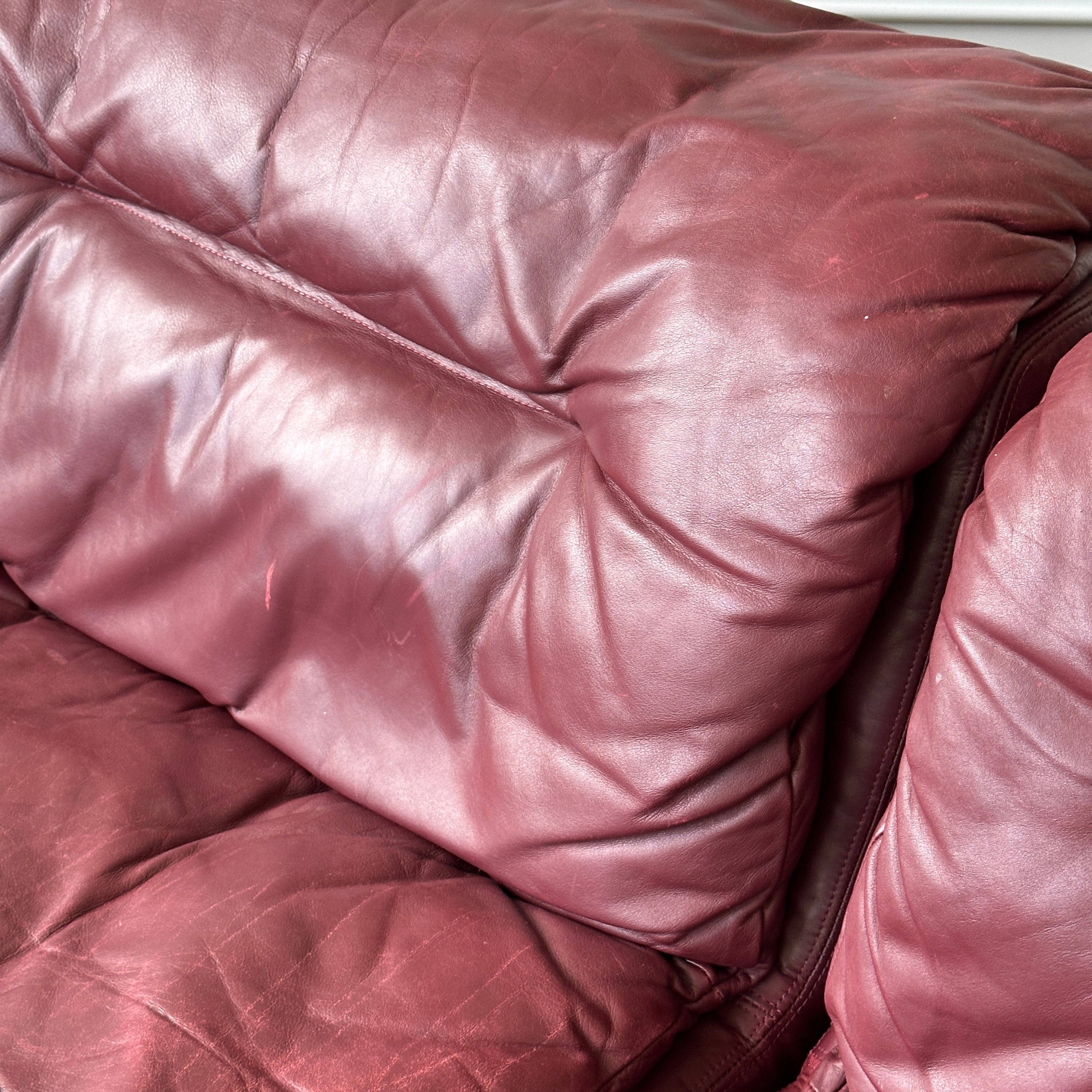 Oxblood Leather Modular Sofa by Friedrich Hill for Brayton International