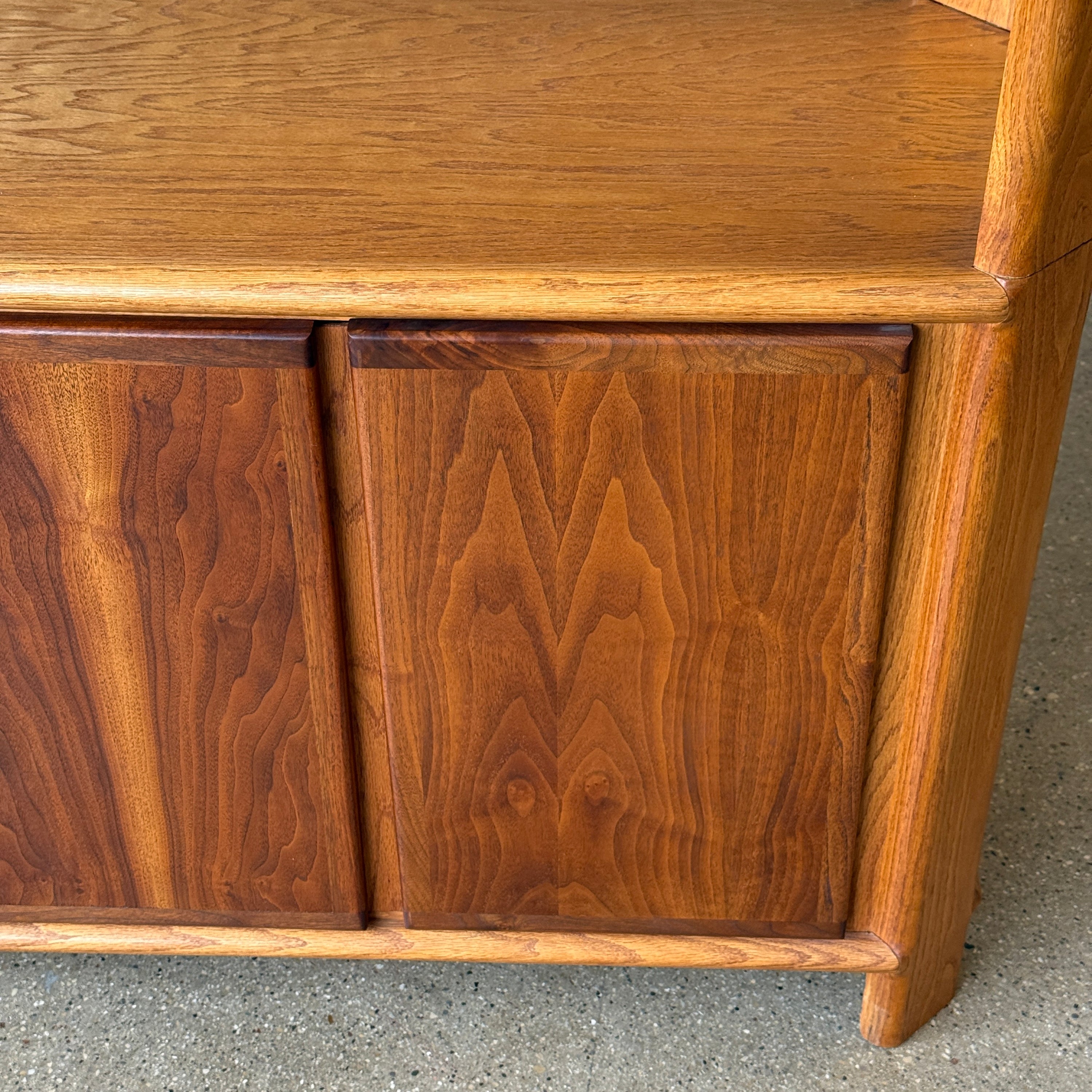 Oak Brutalist Hutch by Lou Hodges for Generation 80