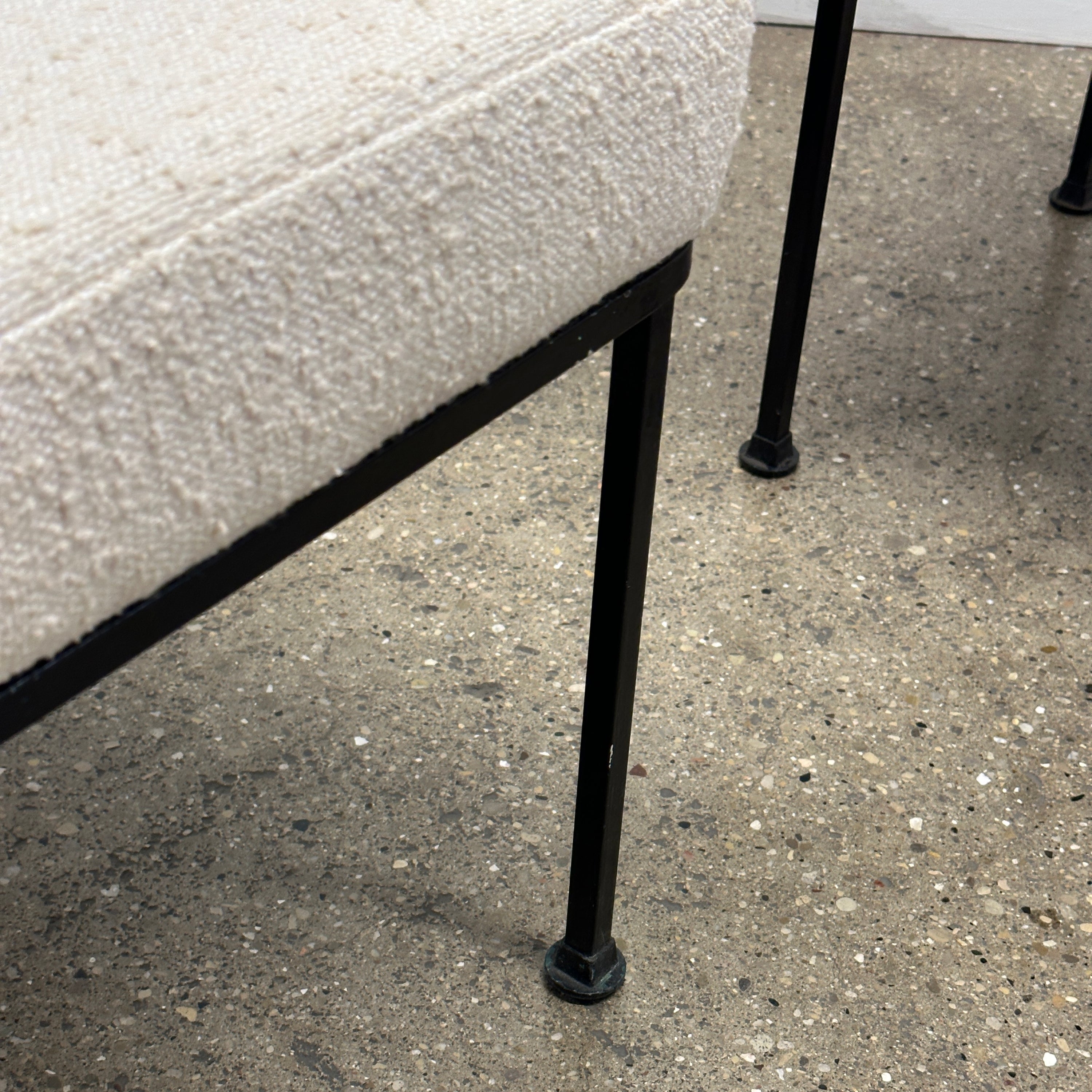 Umanoff Style Iron Side Stools in Boucle