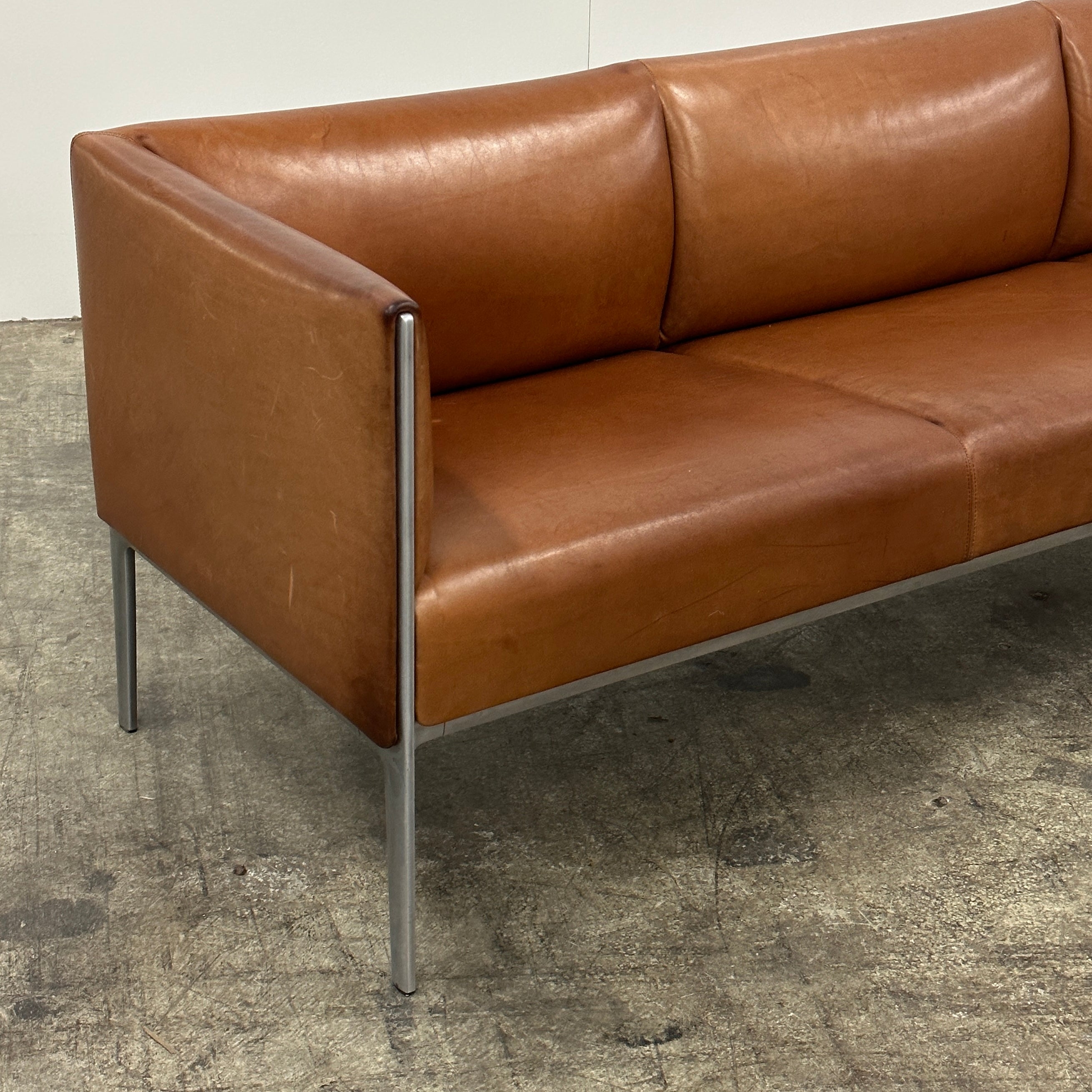 Brown Leather Asienta Sofa by Wilkhahn