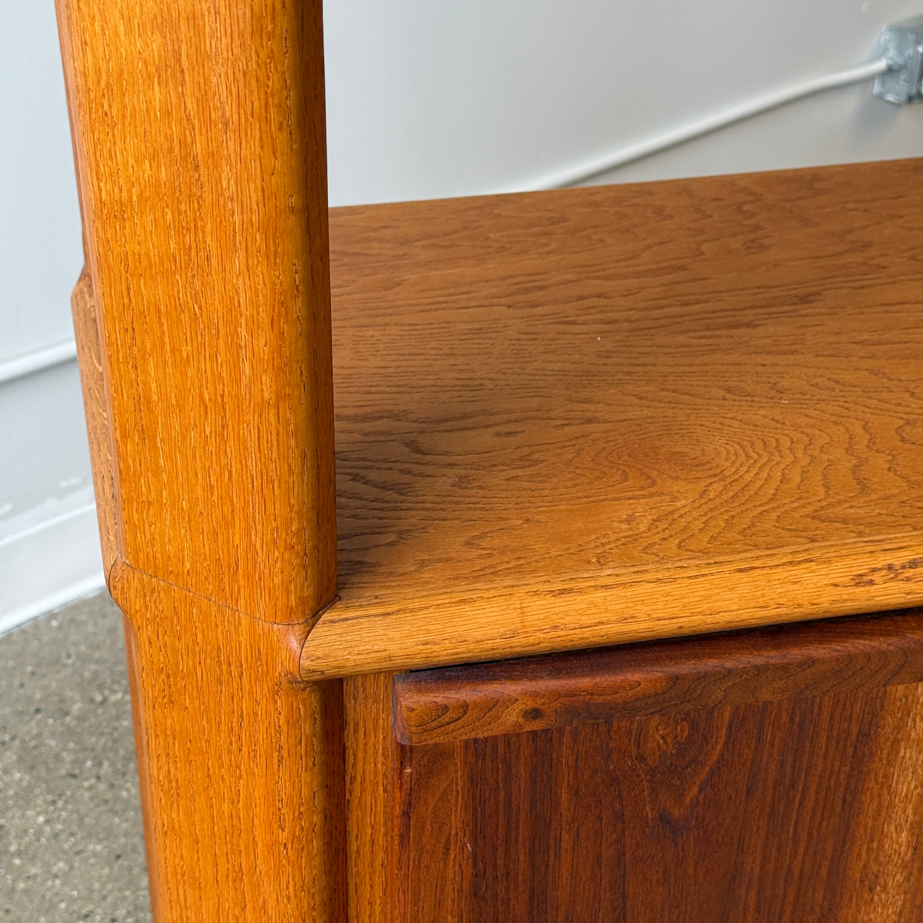 Oak Brutalist Hutch by Lou Hodges for Generation 80