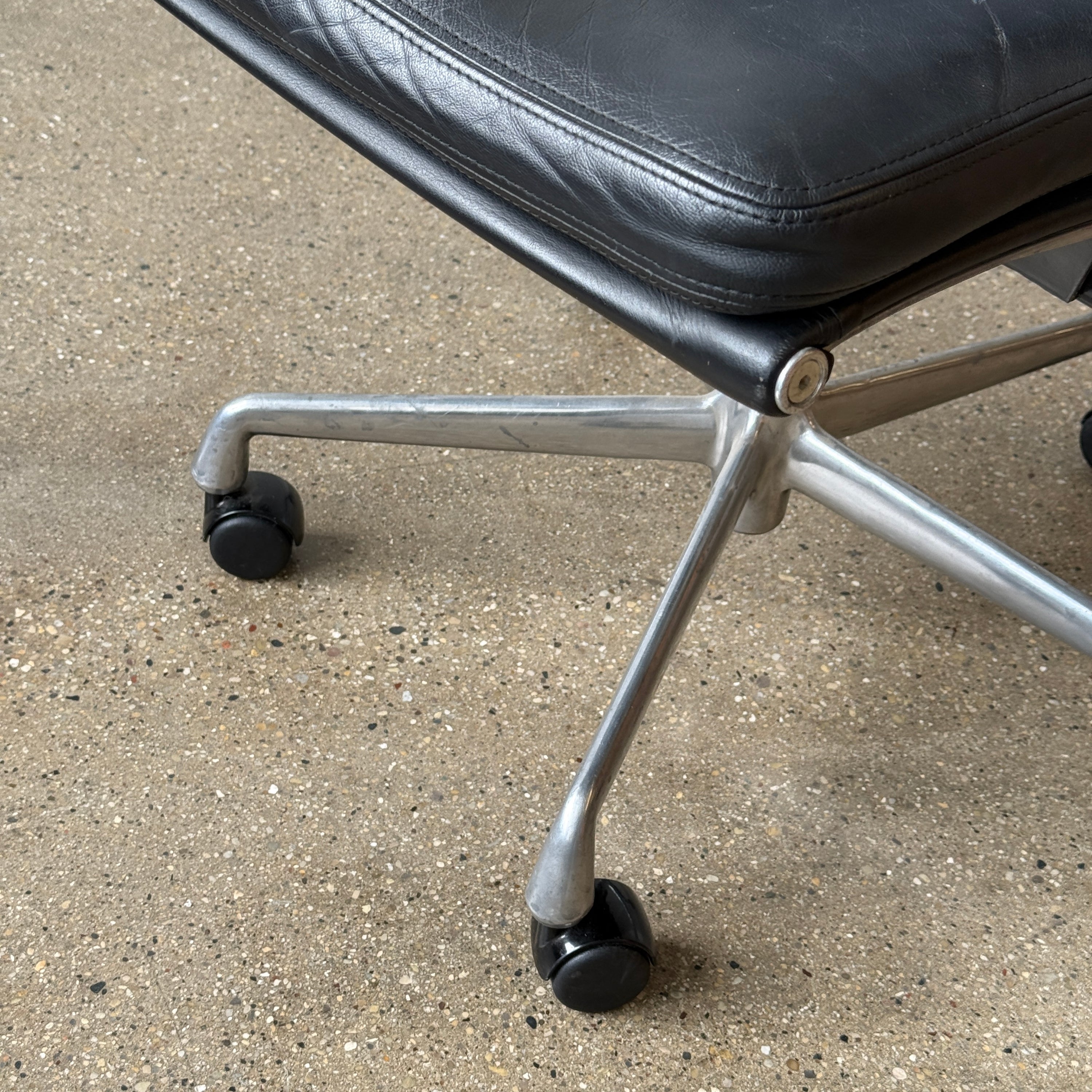 Soft Pad Desk Chair in Leather by Charles + Ray Eames for Herman Miller