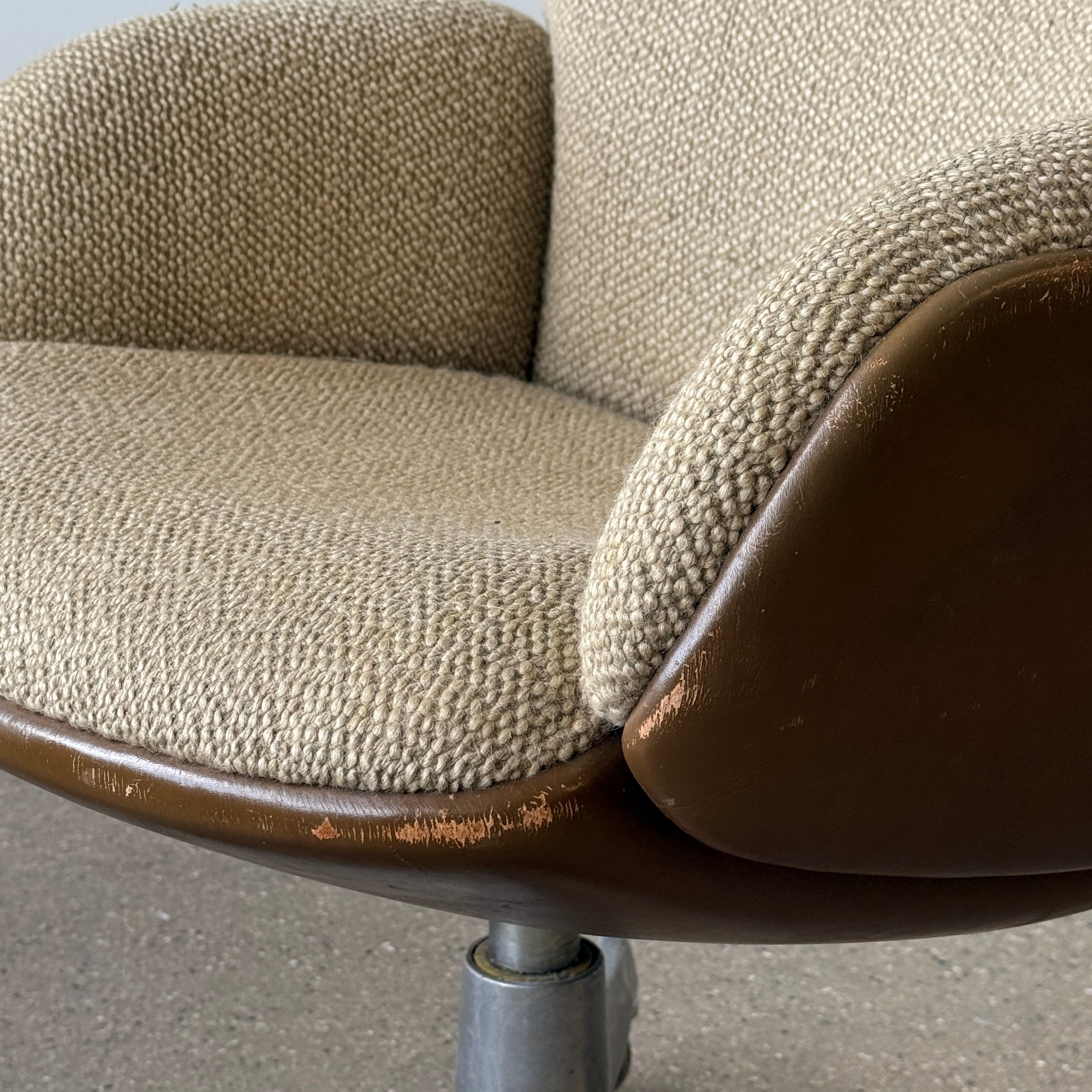 Leather Platner Chair by Warren Platner for Steelcase