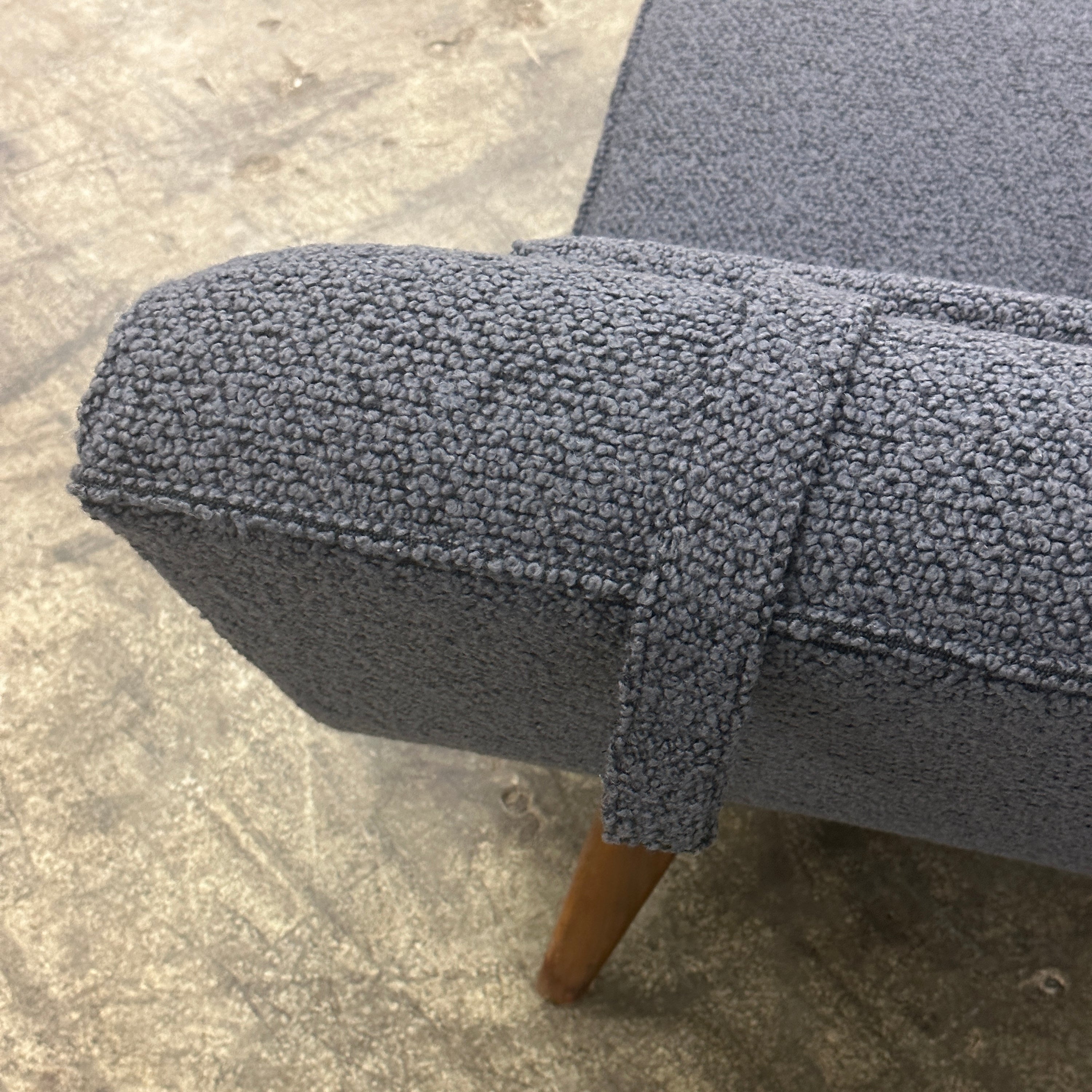 Pearsall Style Wave Chaise in Sherpa Boucle