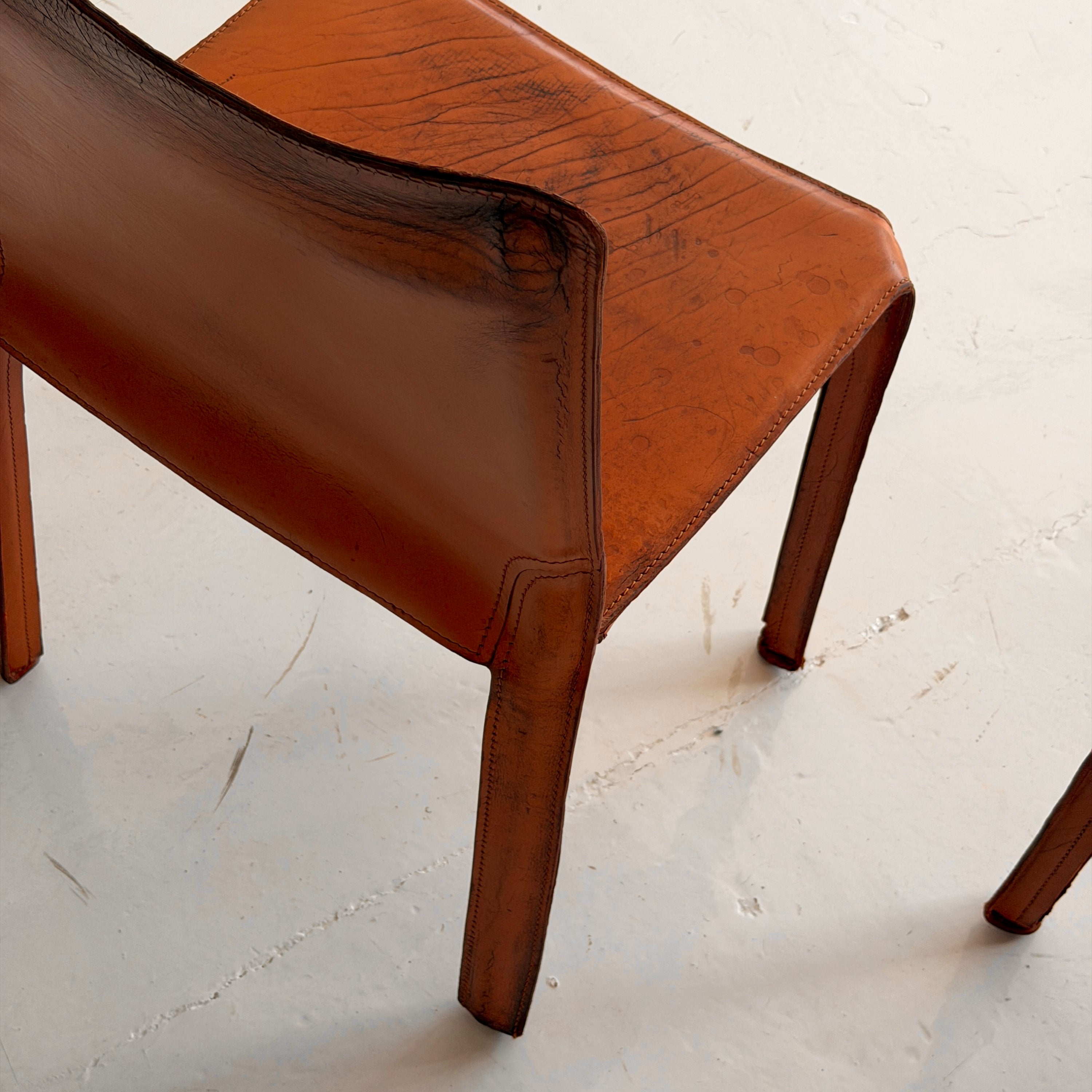 Leather Cab Chairs by Mario Bellini for Cassina