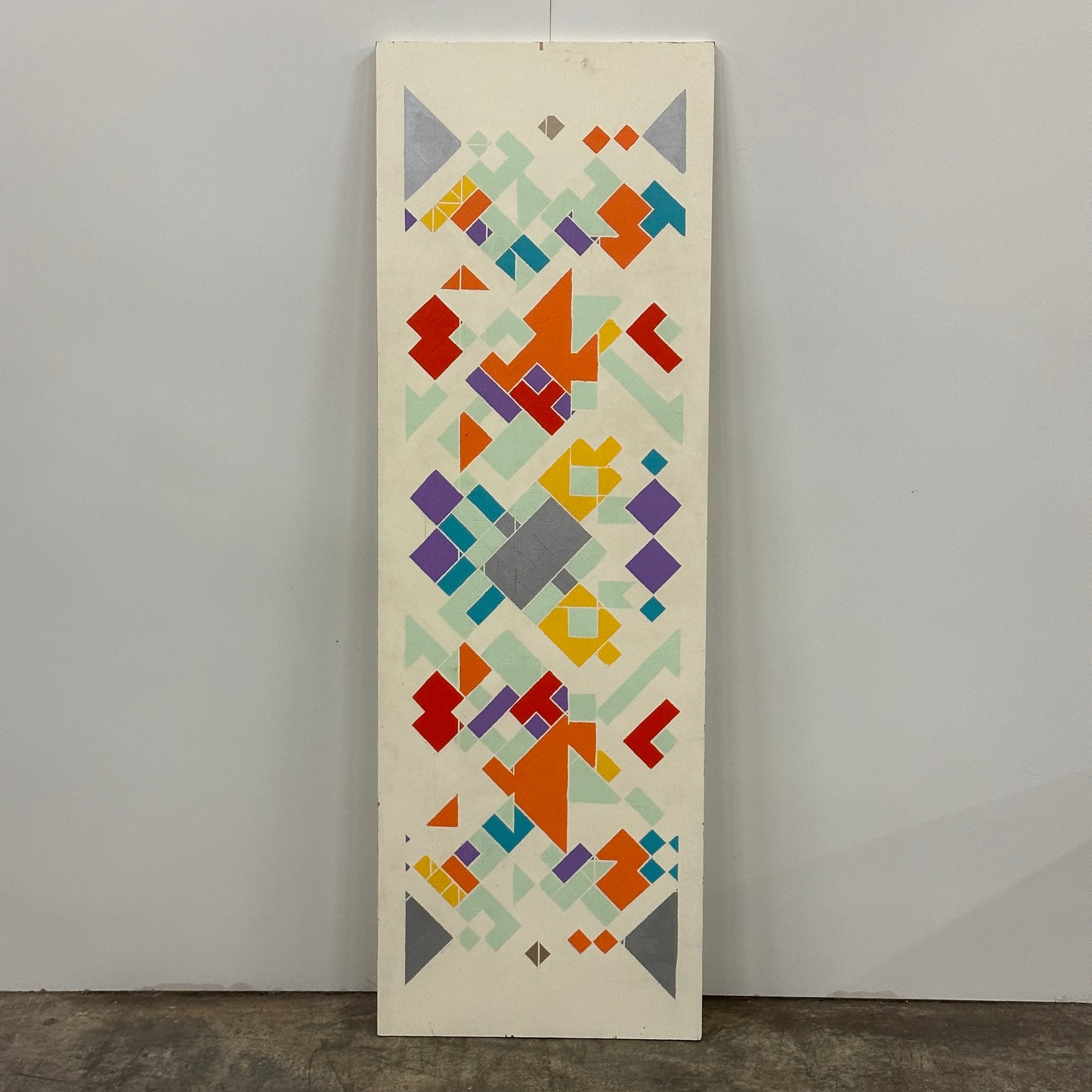 Geometric Acrylic on Plywood Art by Sarah Conley