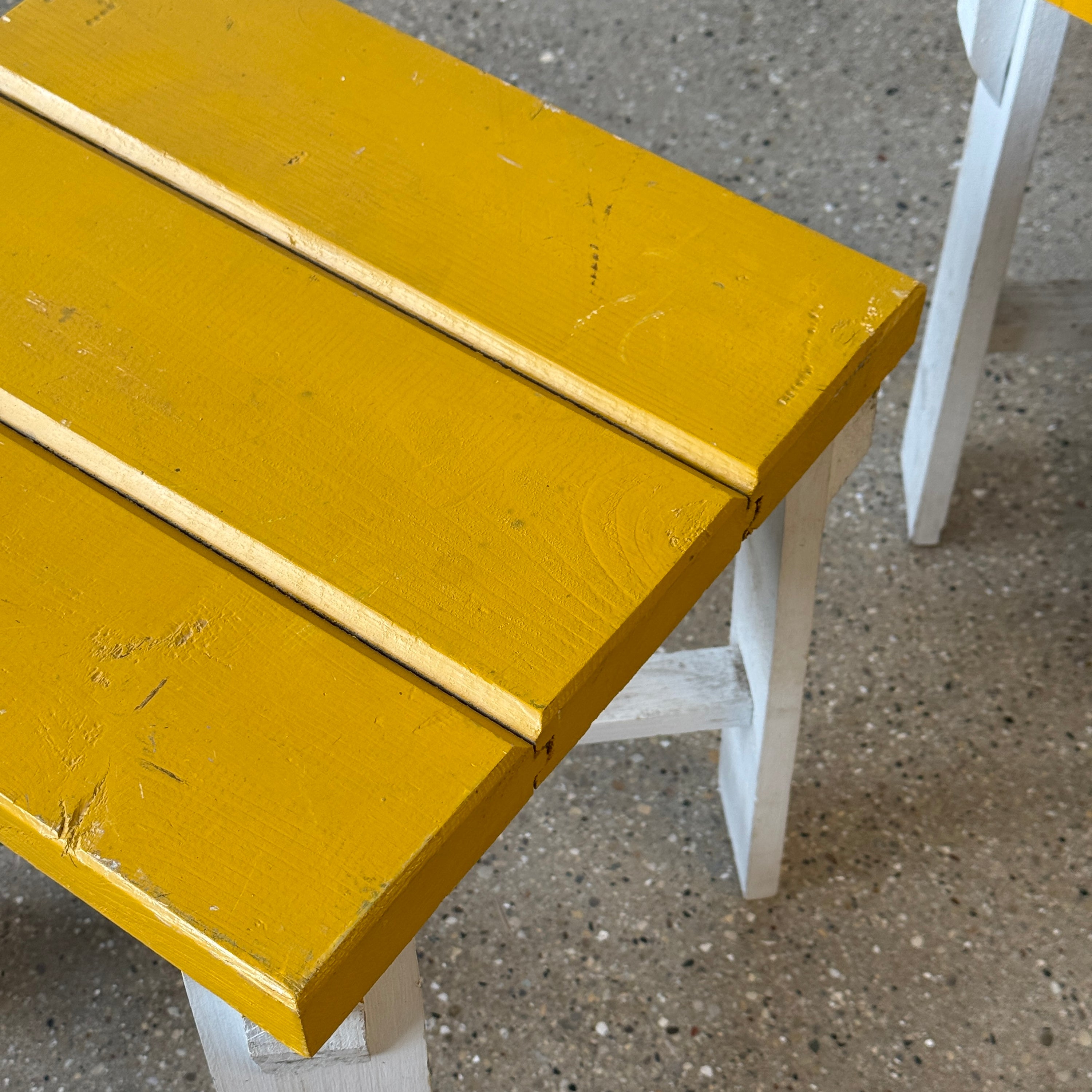Primitive Painted Wooden Side Tables