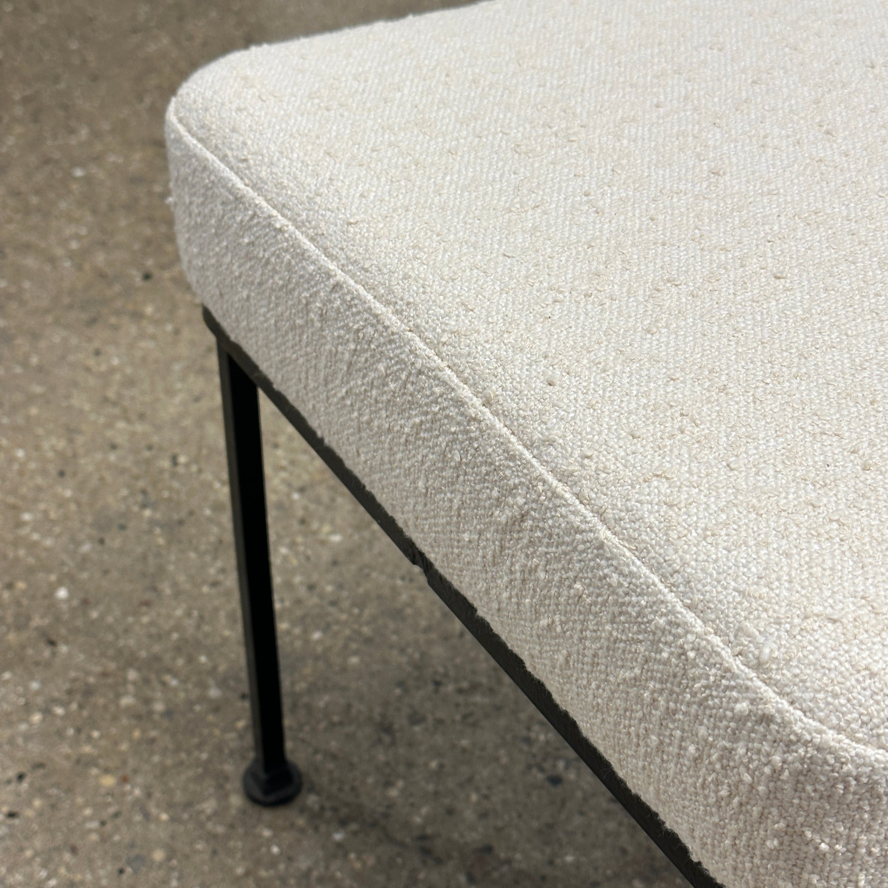 Umanoff Style Iron Side Stools in Boucle