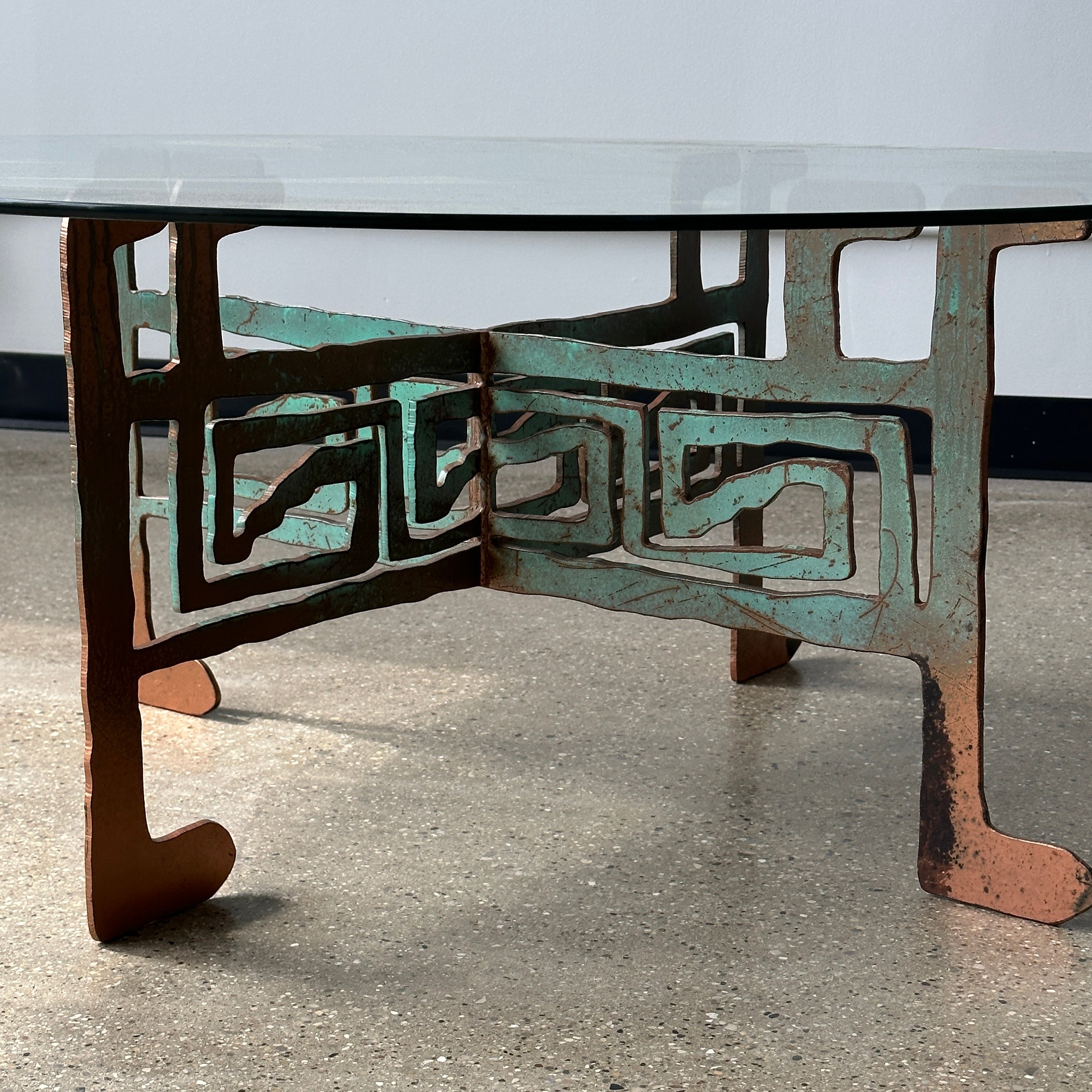 Patinated Copper Southwestern Coffee Table