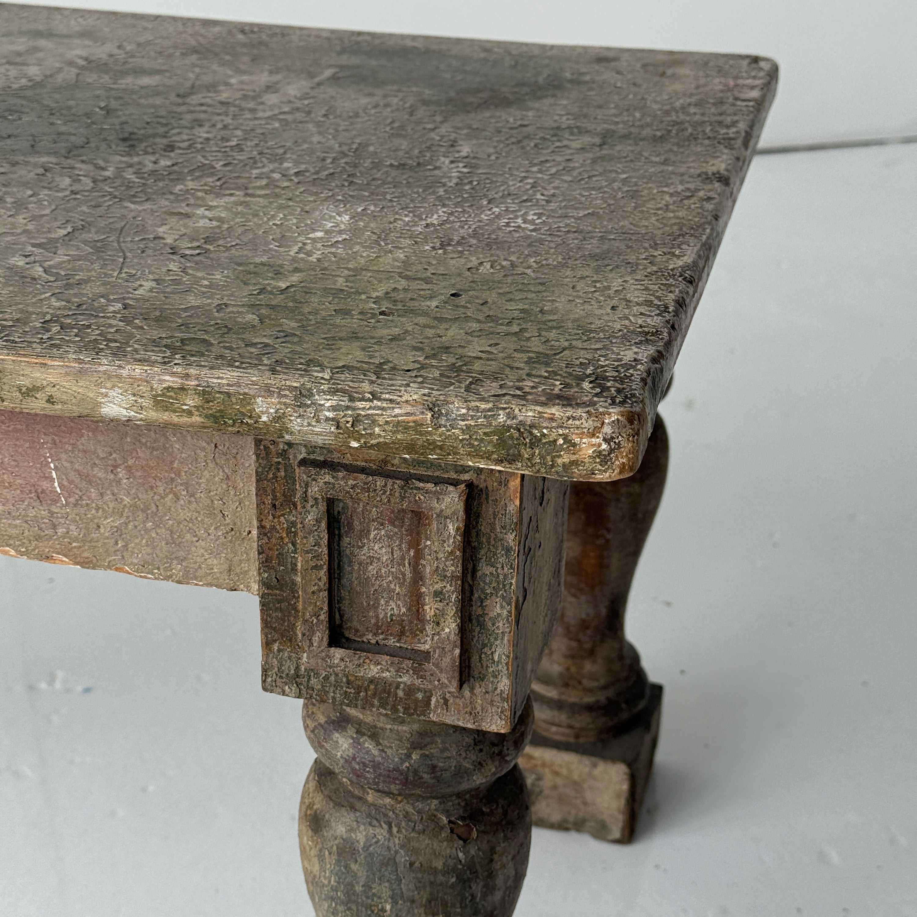 Patinated French Antique Coffee Table