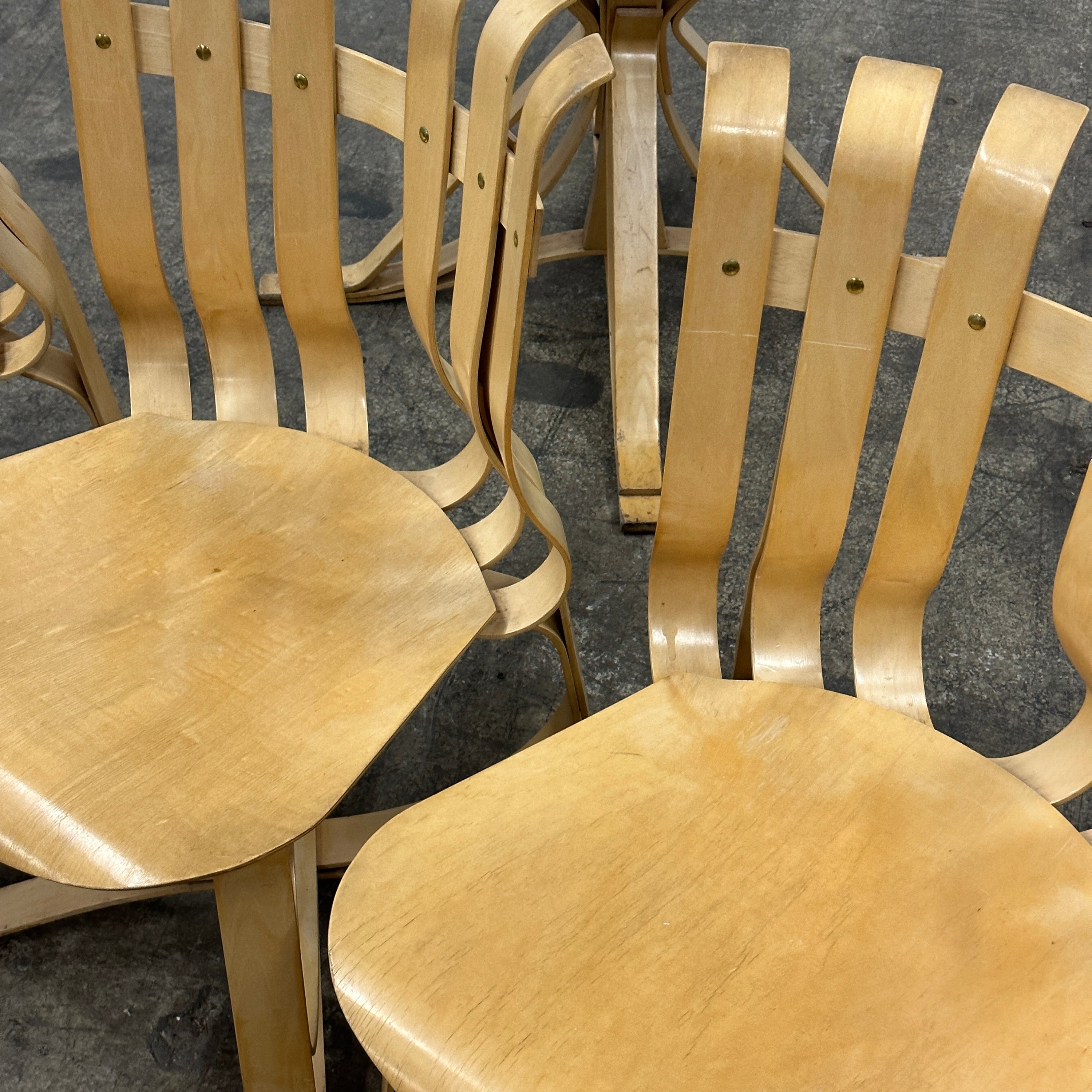 Hat Trick Chairs + Face Off Table Set by Frank Gehry for Knoll