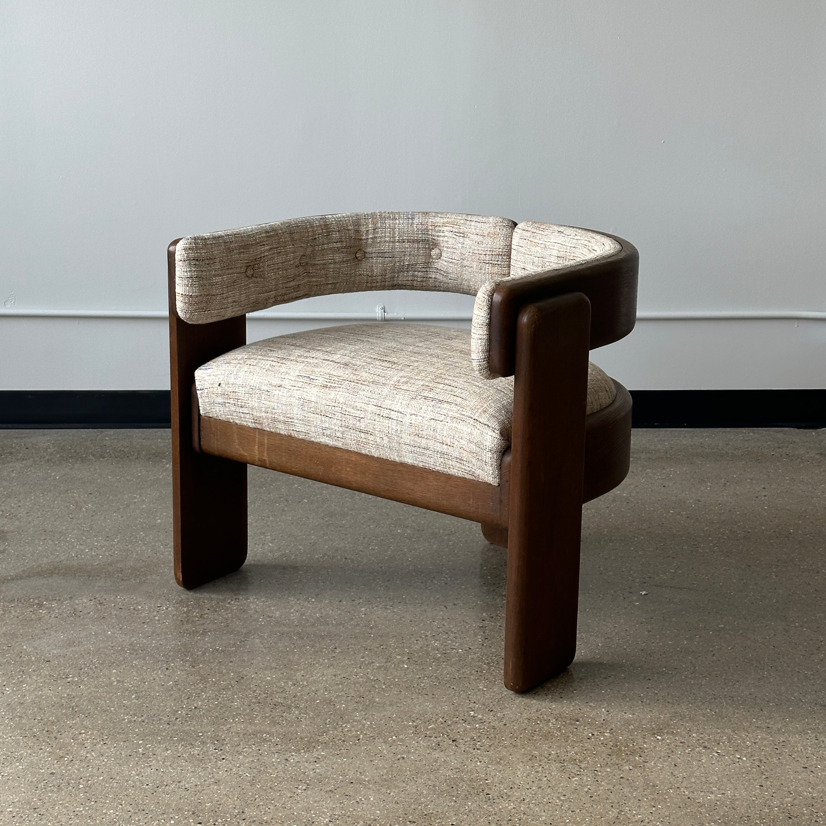Chunky Oak Lounge Chair by Jens Risom for Marble Furniture