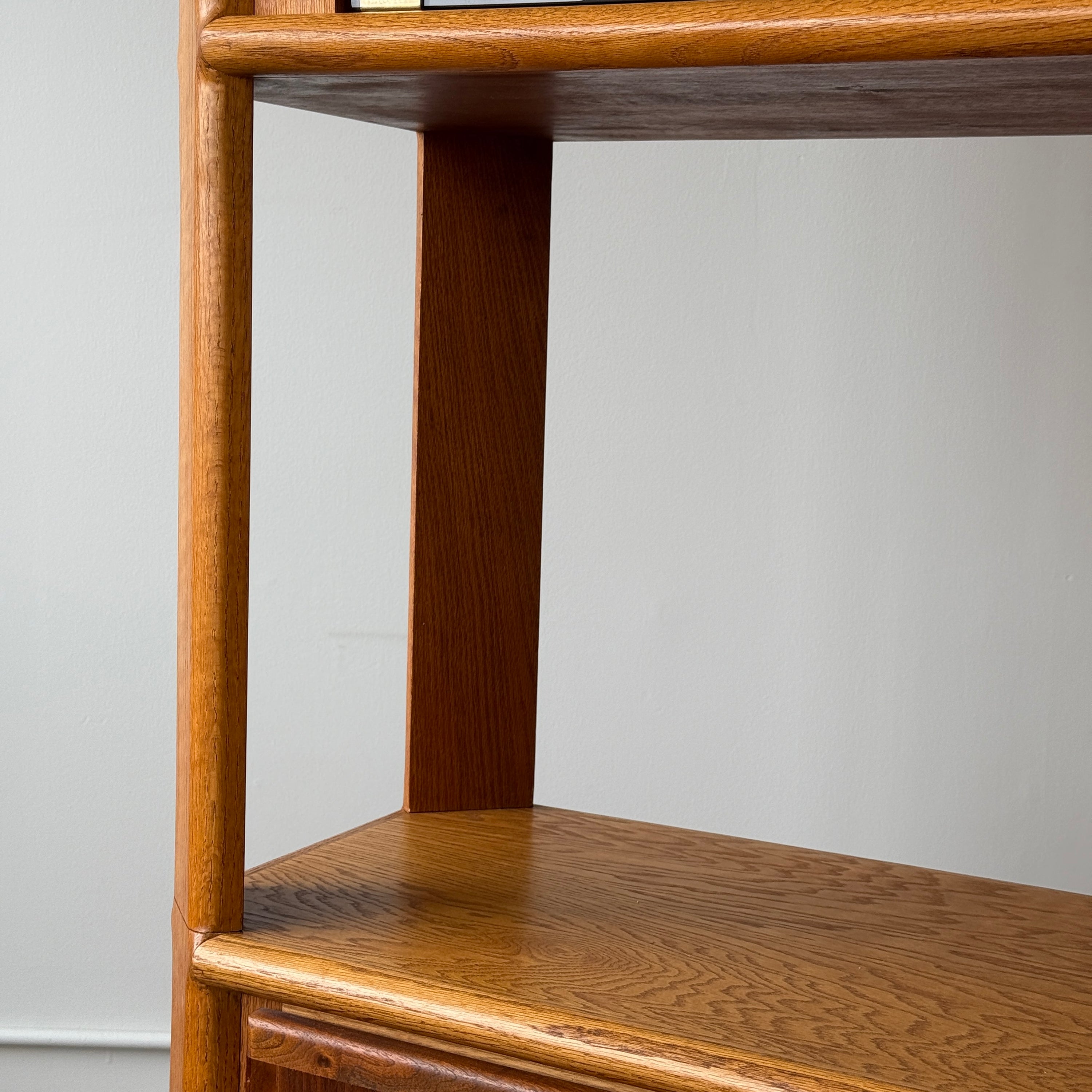 Oak Brutalist Hutch by Lou Hodges for Generation 80