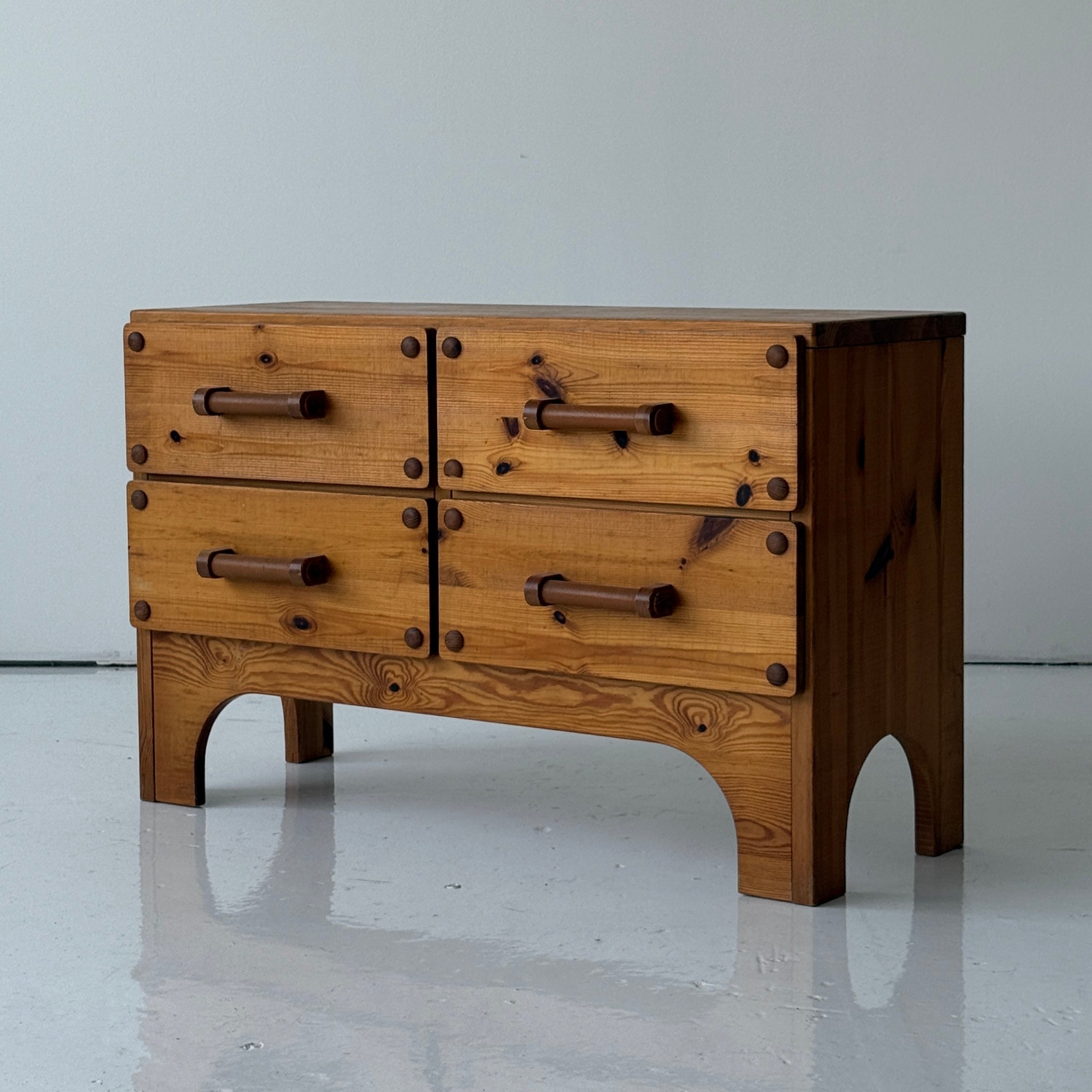 Swedish Pine Dresser w/ Leather Pulls