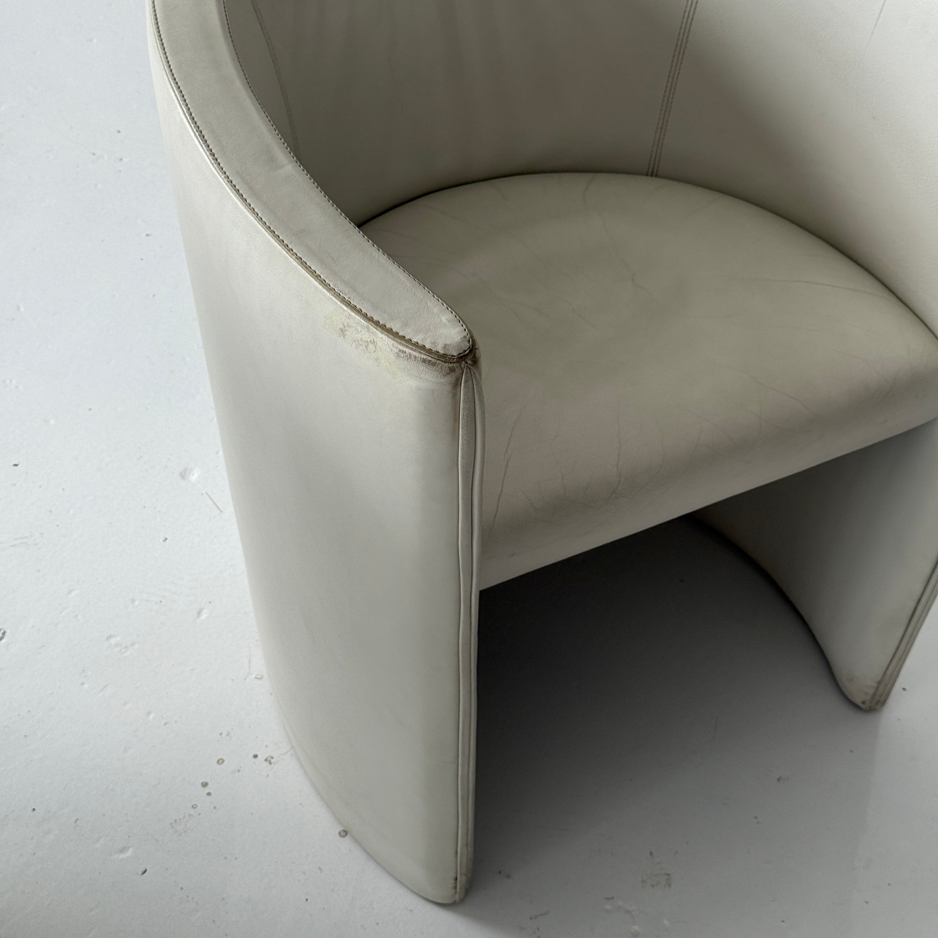 Asymmetrical Leather Club Chair by Wittman