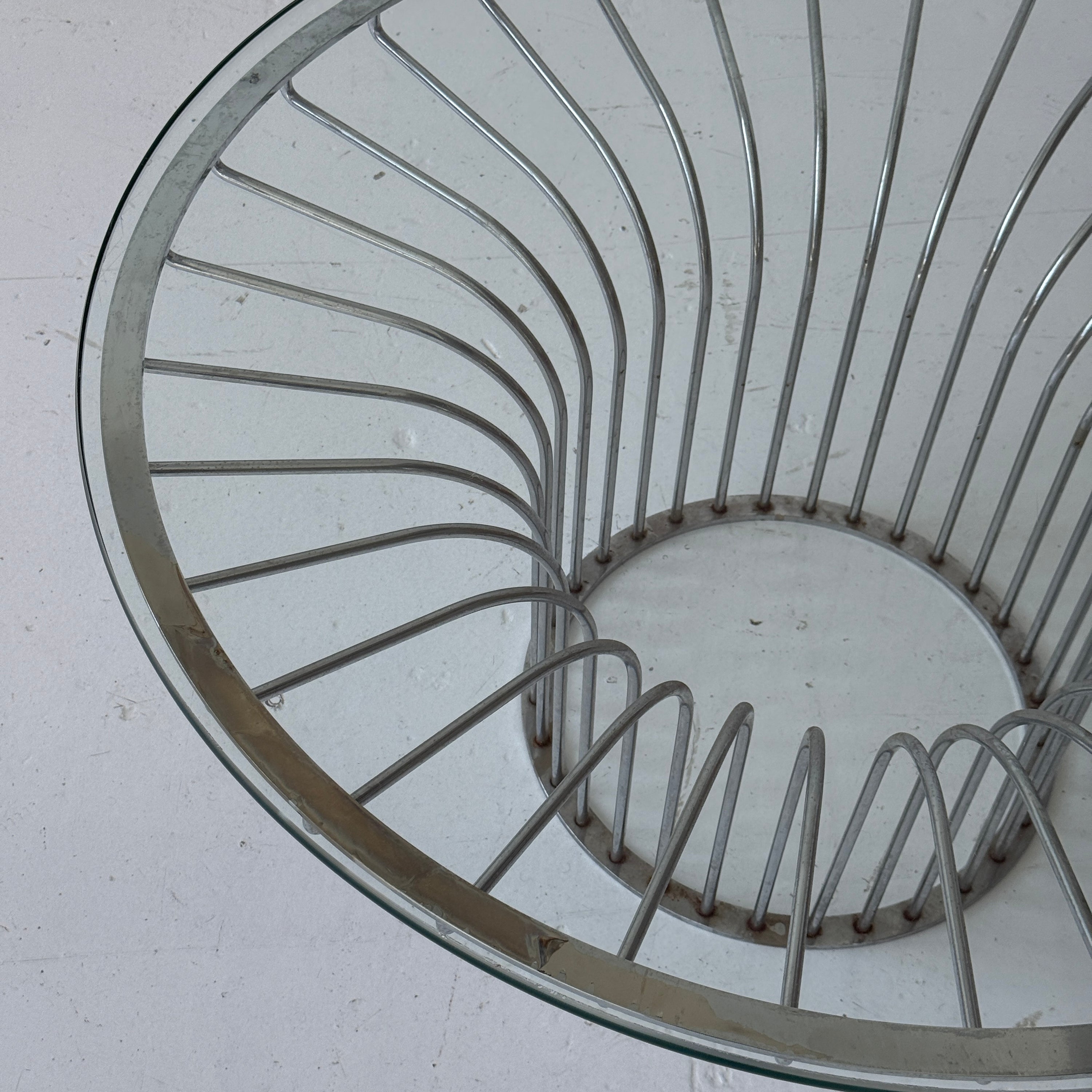 Chrome Glass Circular Postmodern Coffee Table