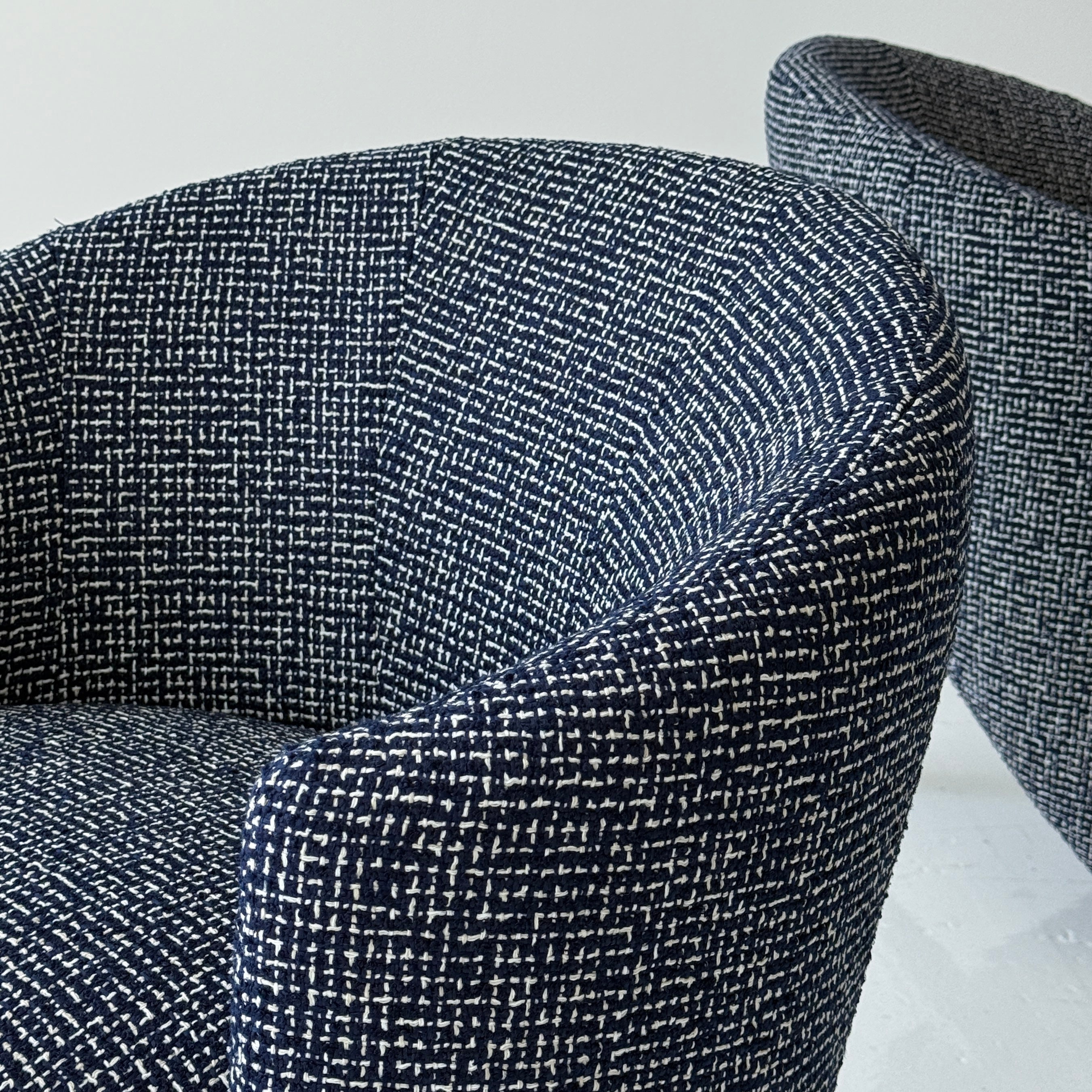 Sculptural Postmodern Upholstered Lounge Chairs