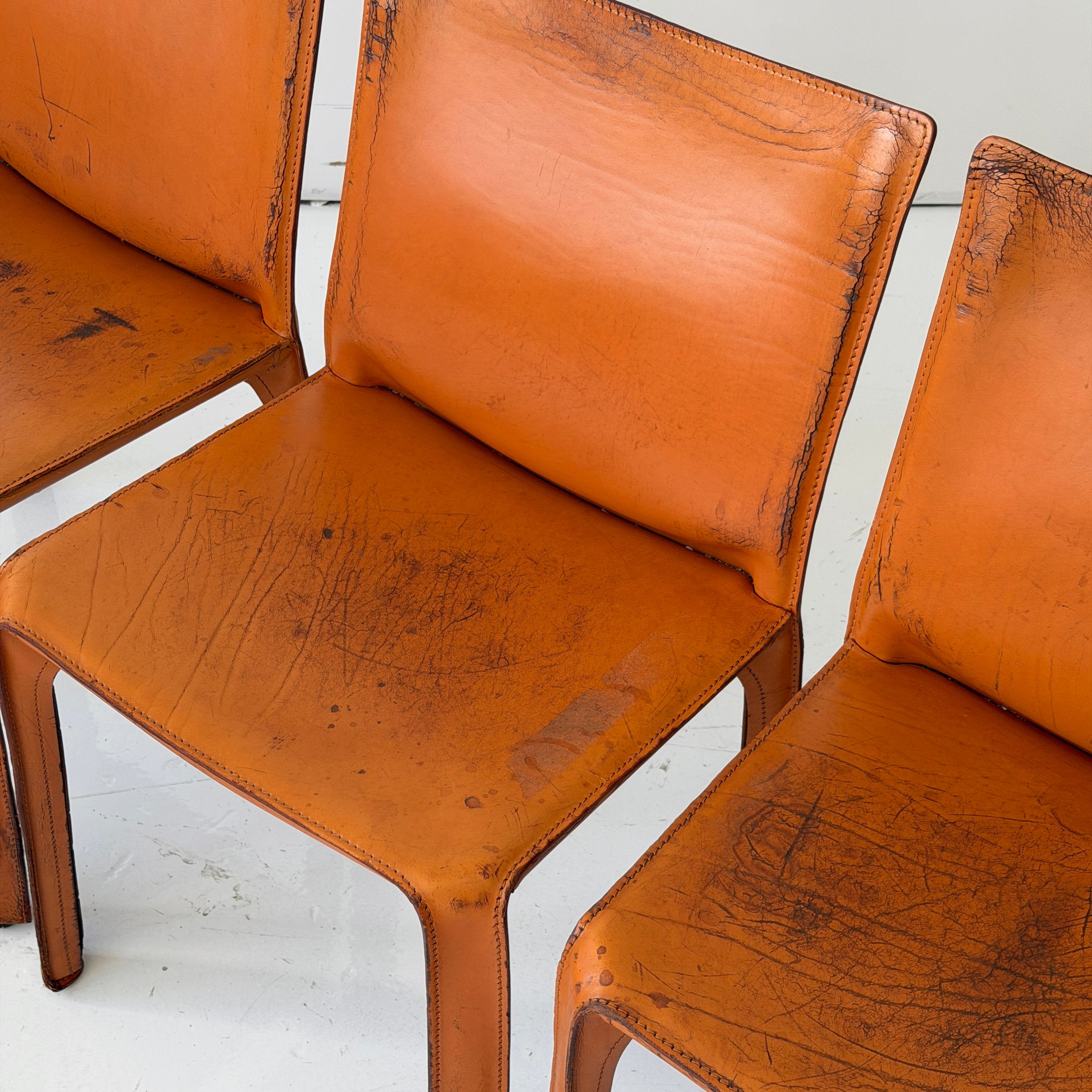 Leather Cab Chairs by Mario Bellini for Cassina