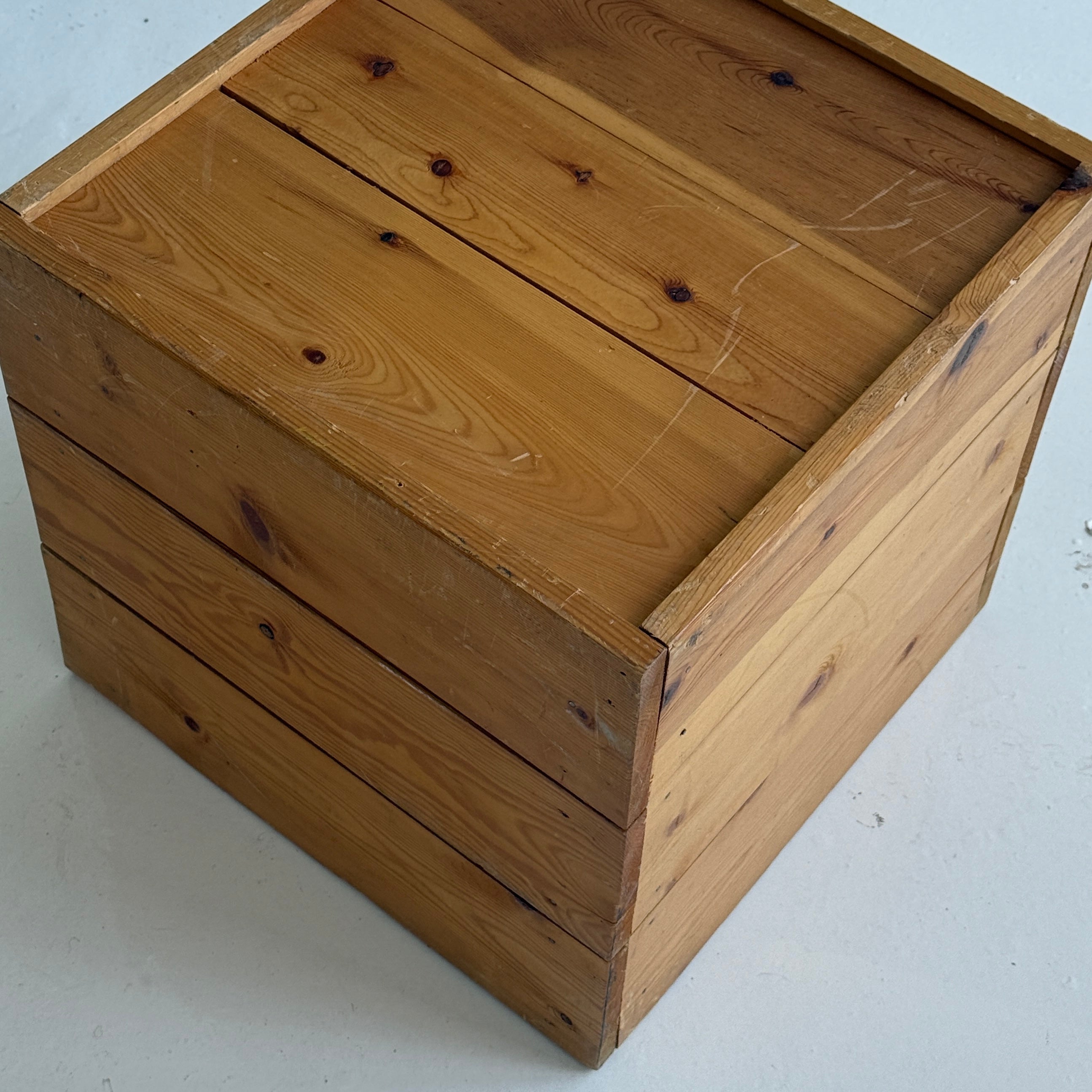 Primitive Pine Crate Side Tables