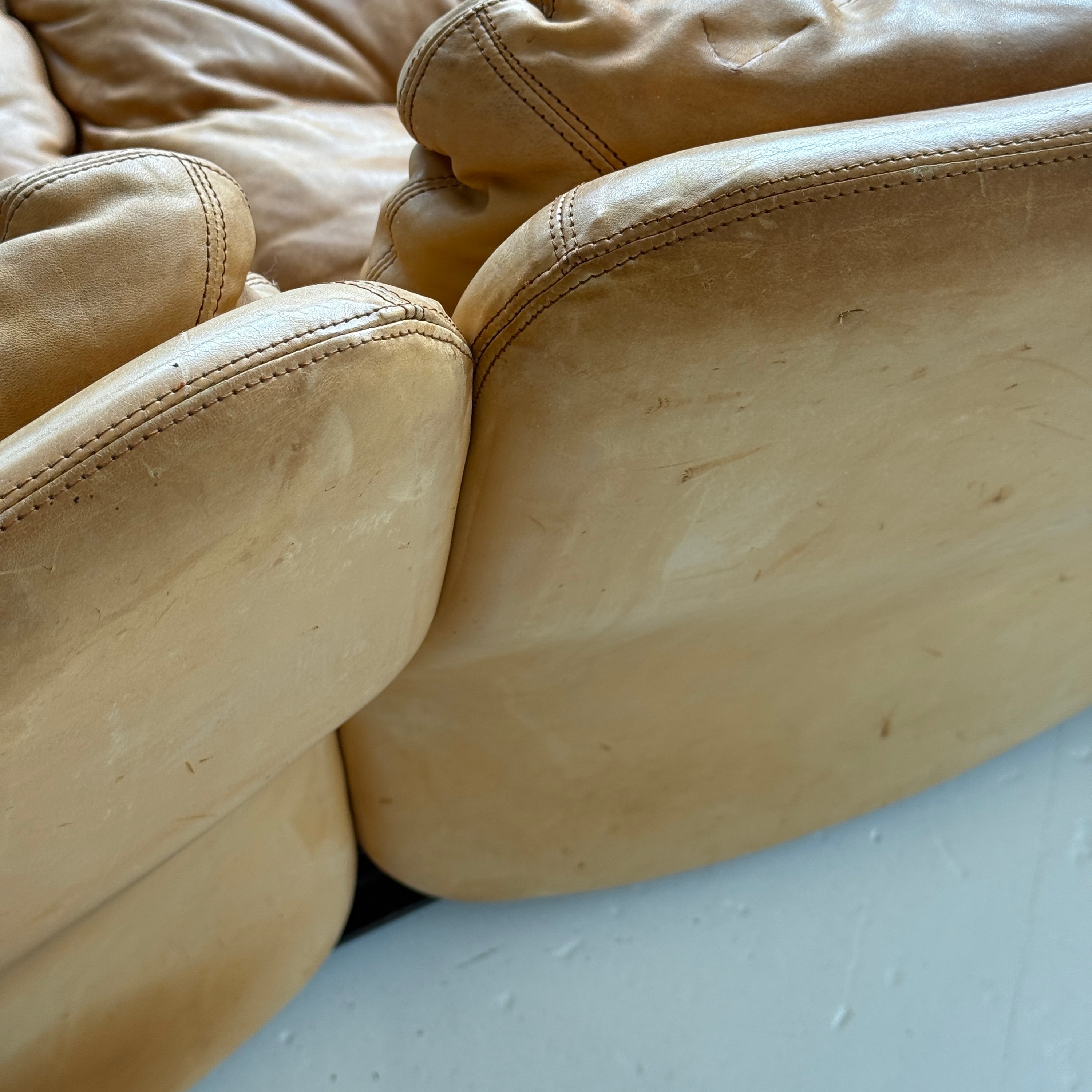 Sandwich e Doppiosandwich Leather Settee by Titina Ammannati and Giampiero Vitelli for Brunati