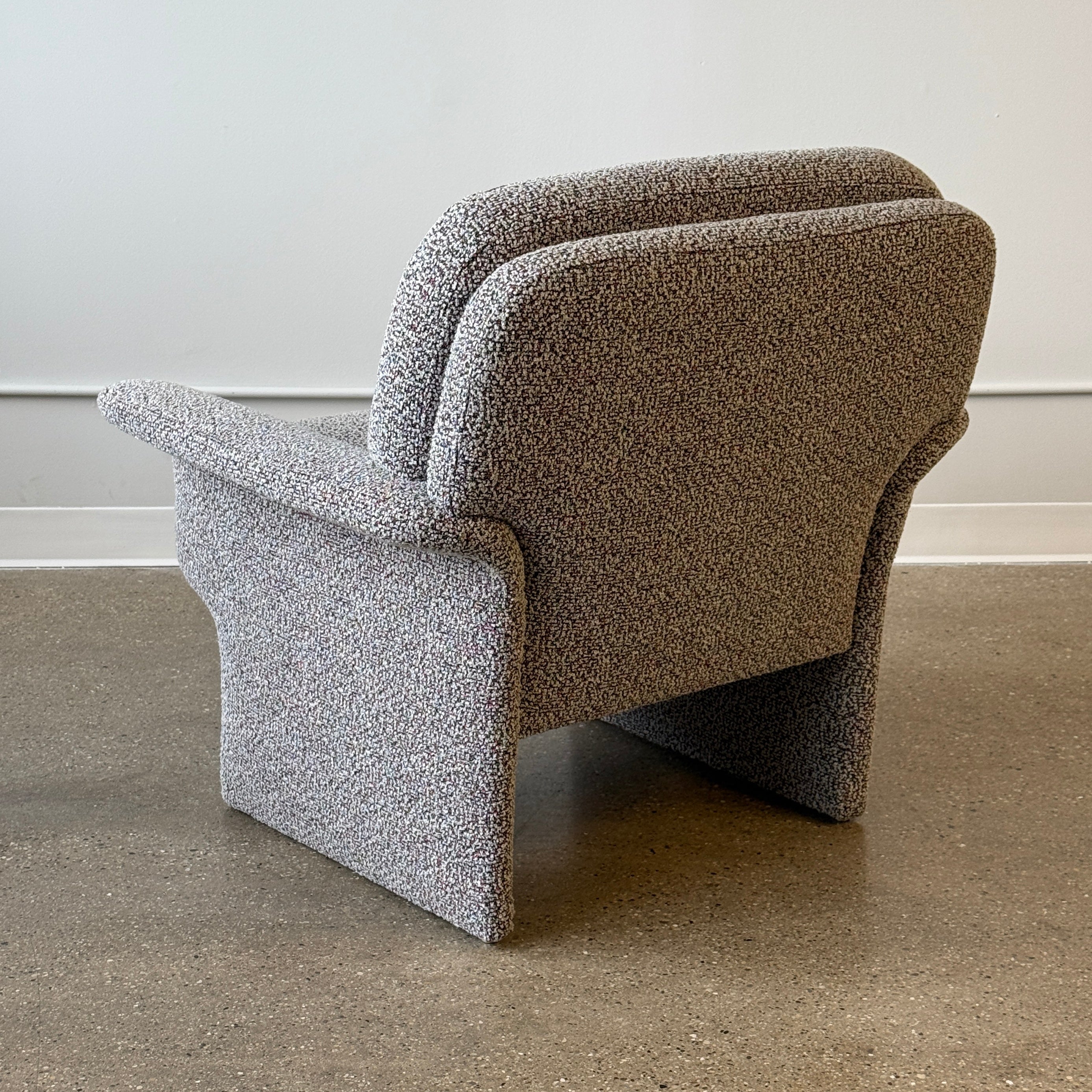 Curved Postmodern Lounge Chair + Ottoman Attr. Vladimir Kagan for Preview