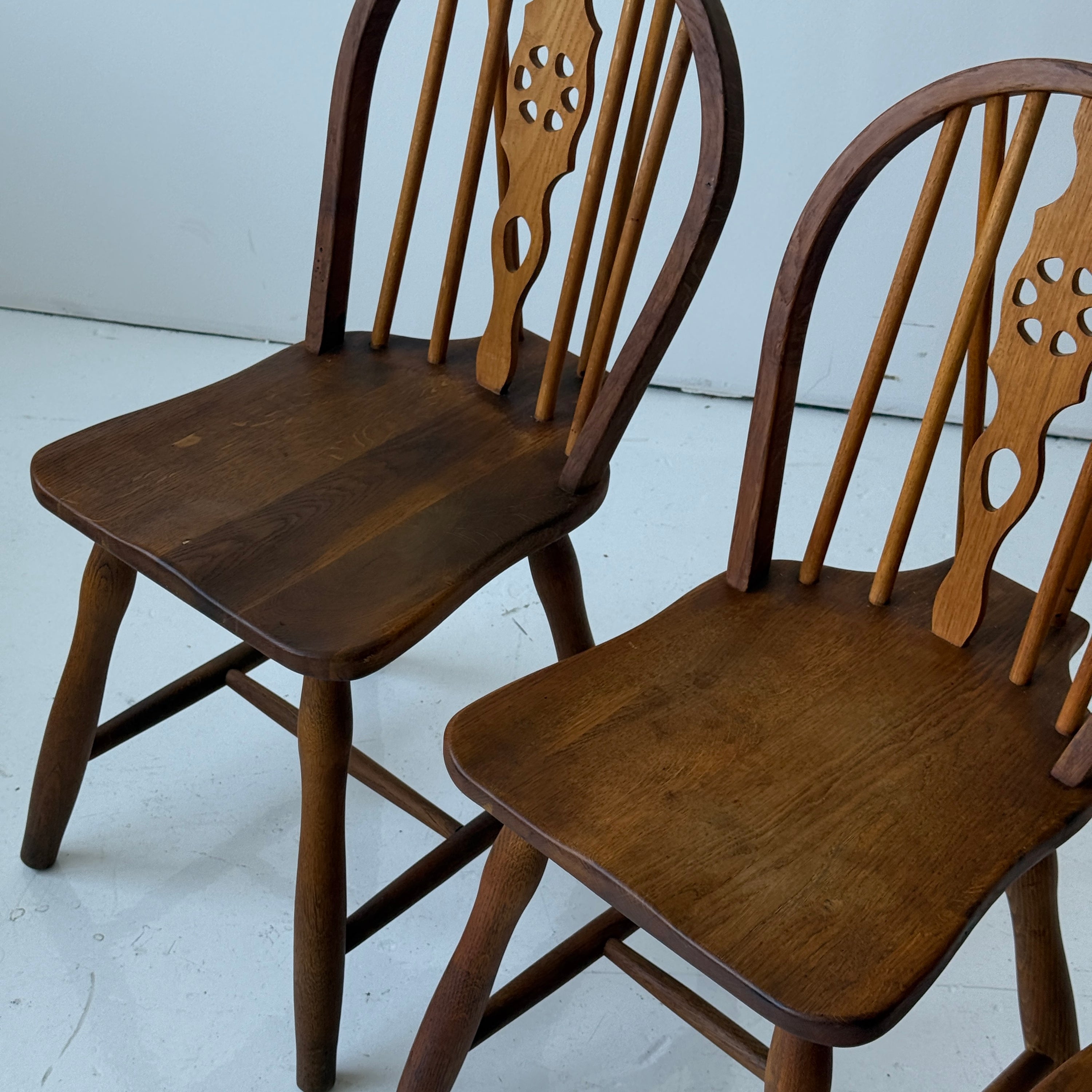 Scandinavian Oak Spindle Back Dining Chairs