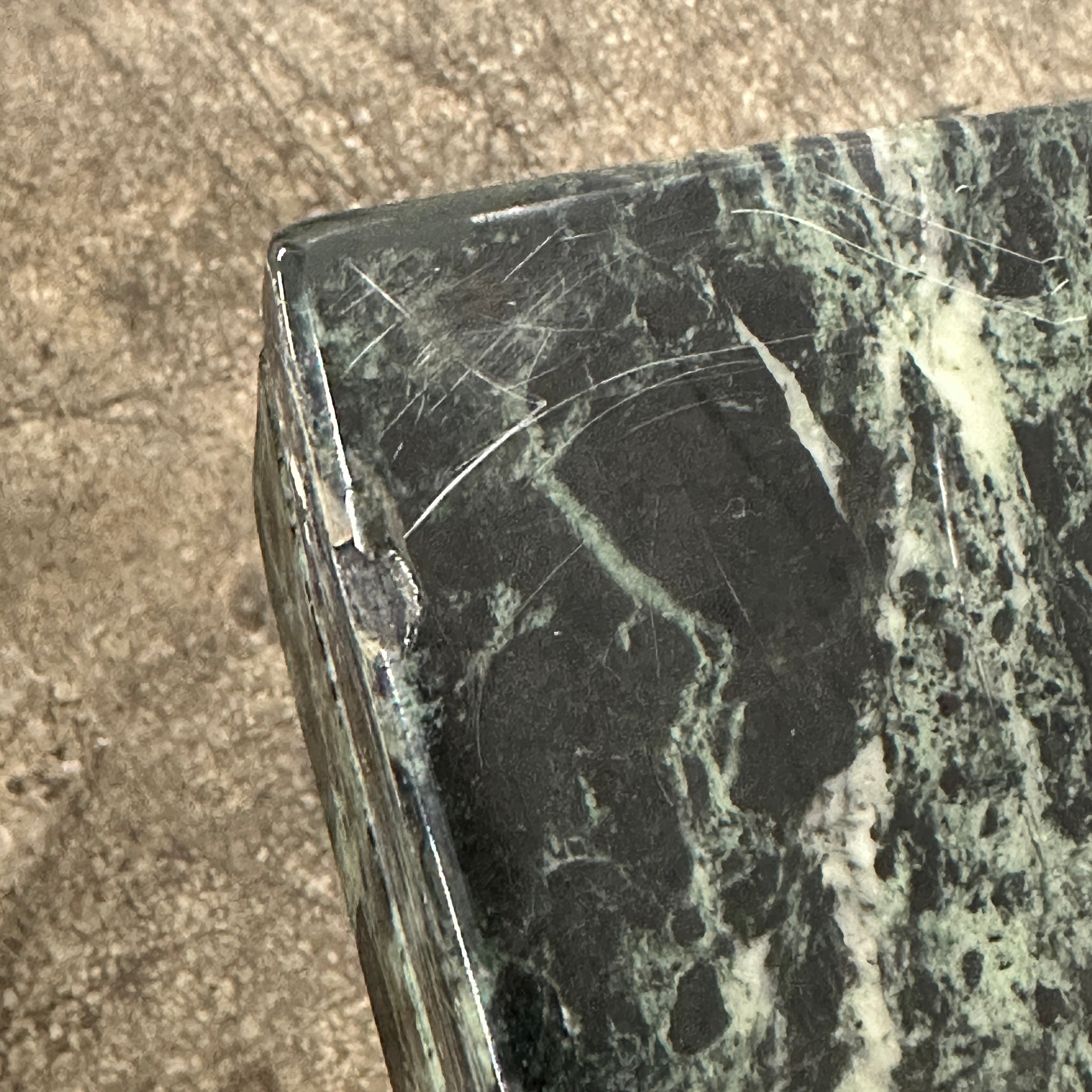 Italian Green Verde Marble Pedestal Tables